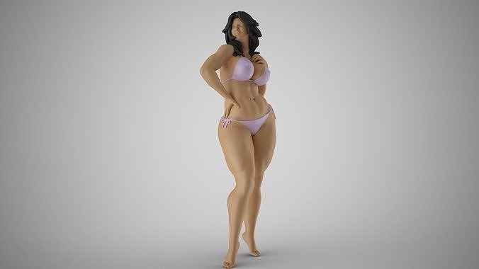 Slenderness 2 woman in bikini 3D print model