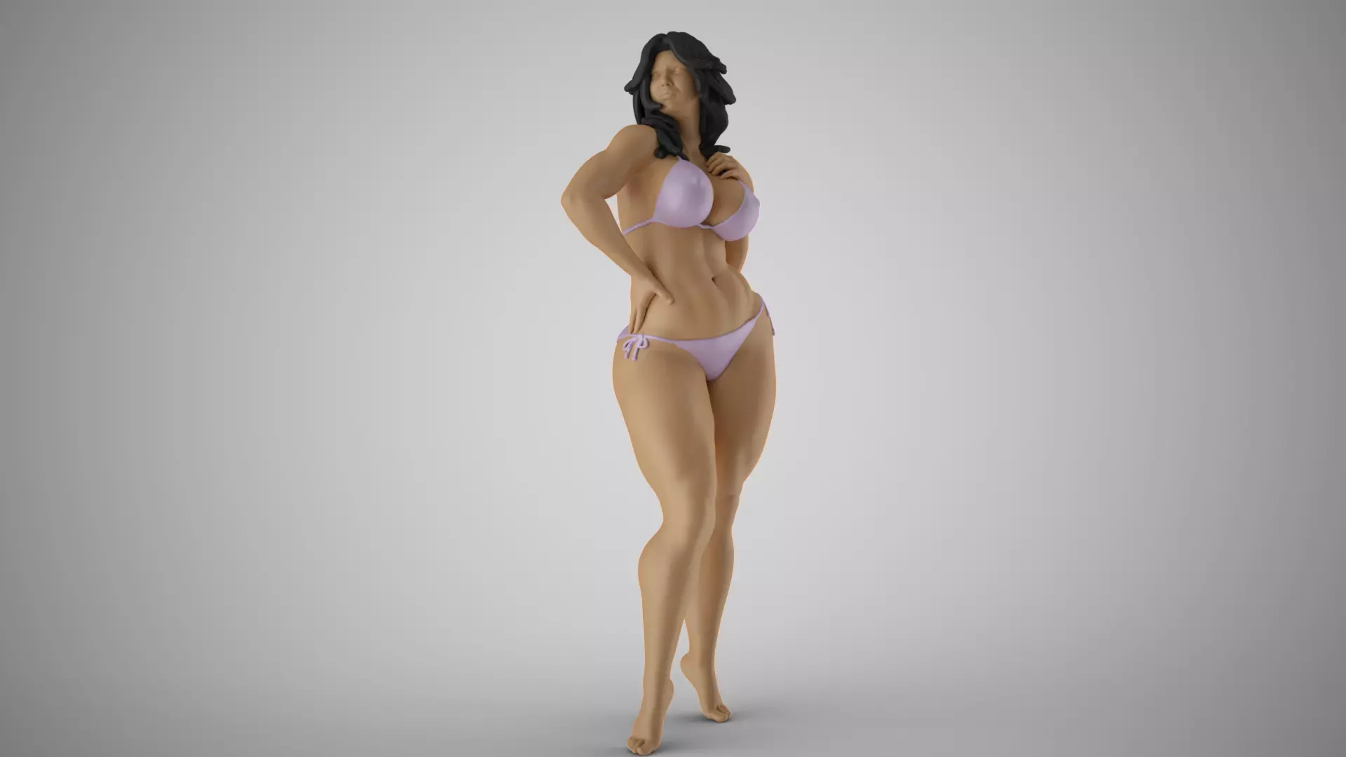 Slenderness 2 woman in bikini 3D print model_0