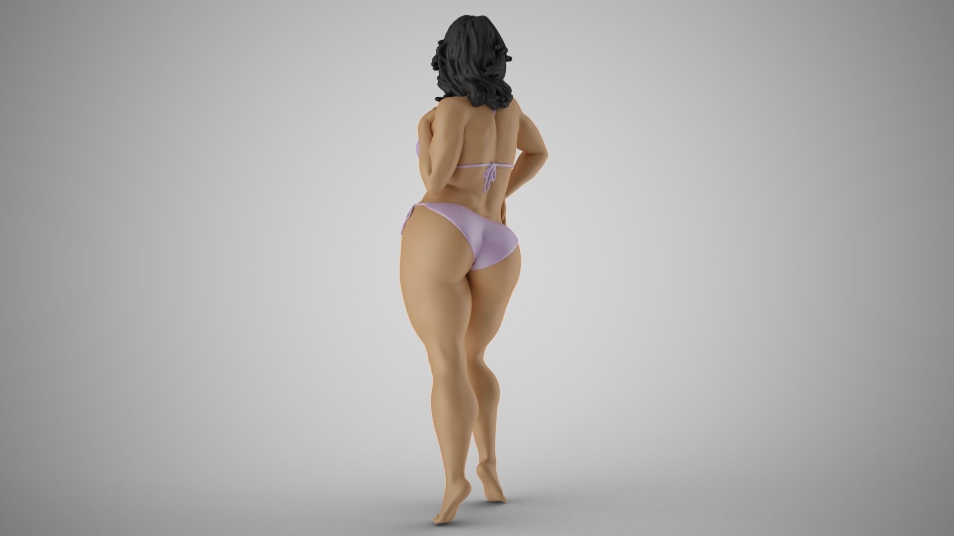 Slenderness 2 woman in bikini 3D print model_6