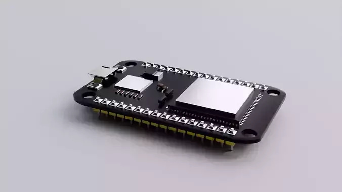 ESP32 chip 3D model
