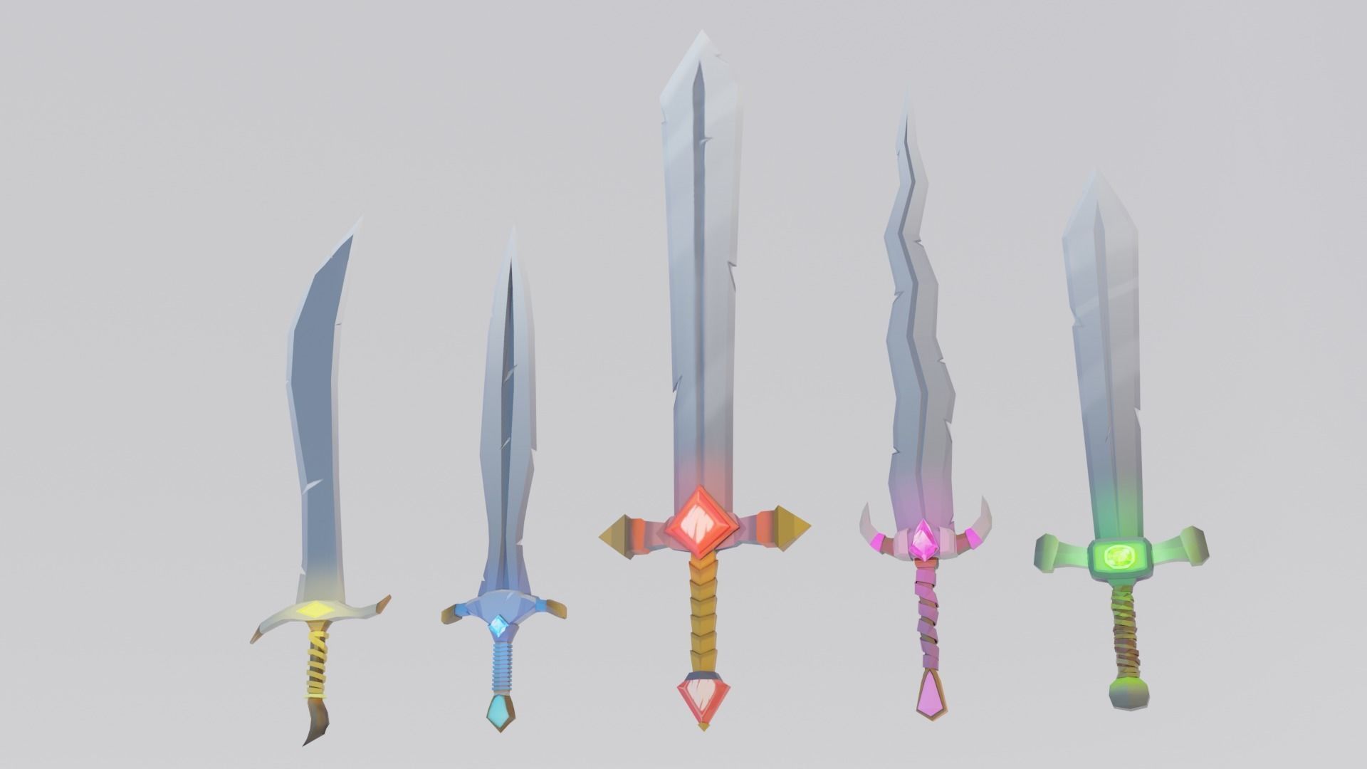Game ready Swords mini pack Low-poly 3D model_2