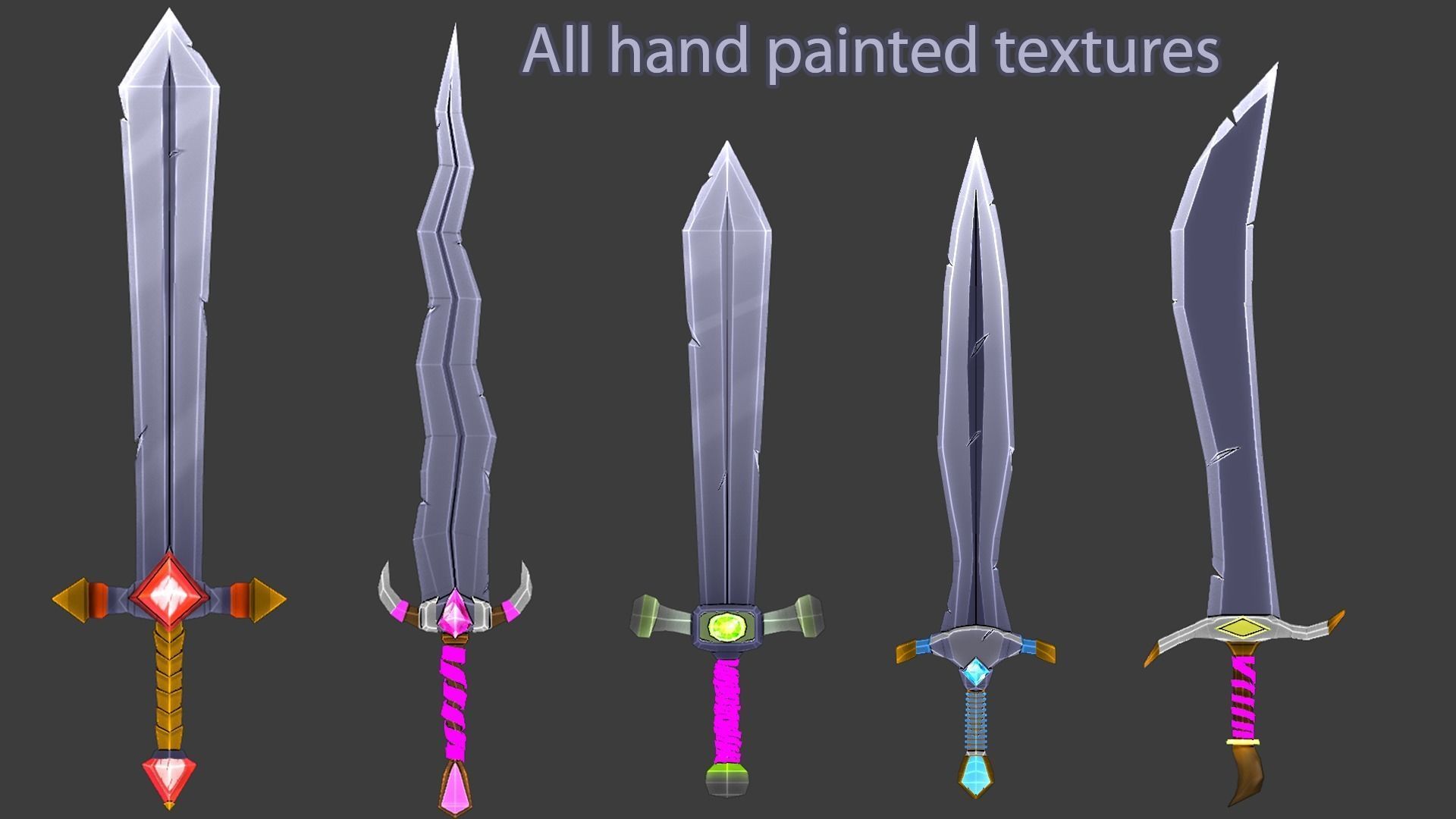 Game ready Swords mini pack Low-poly 3D model_11