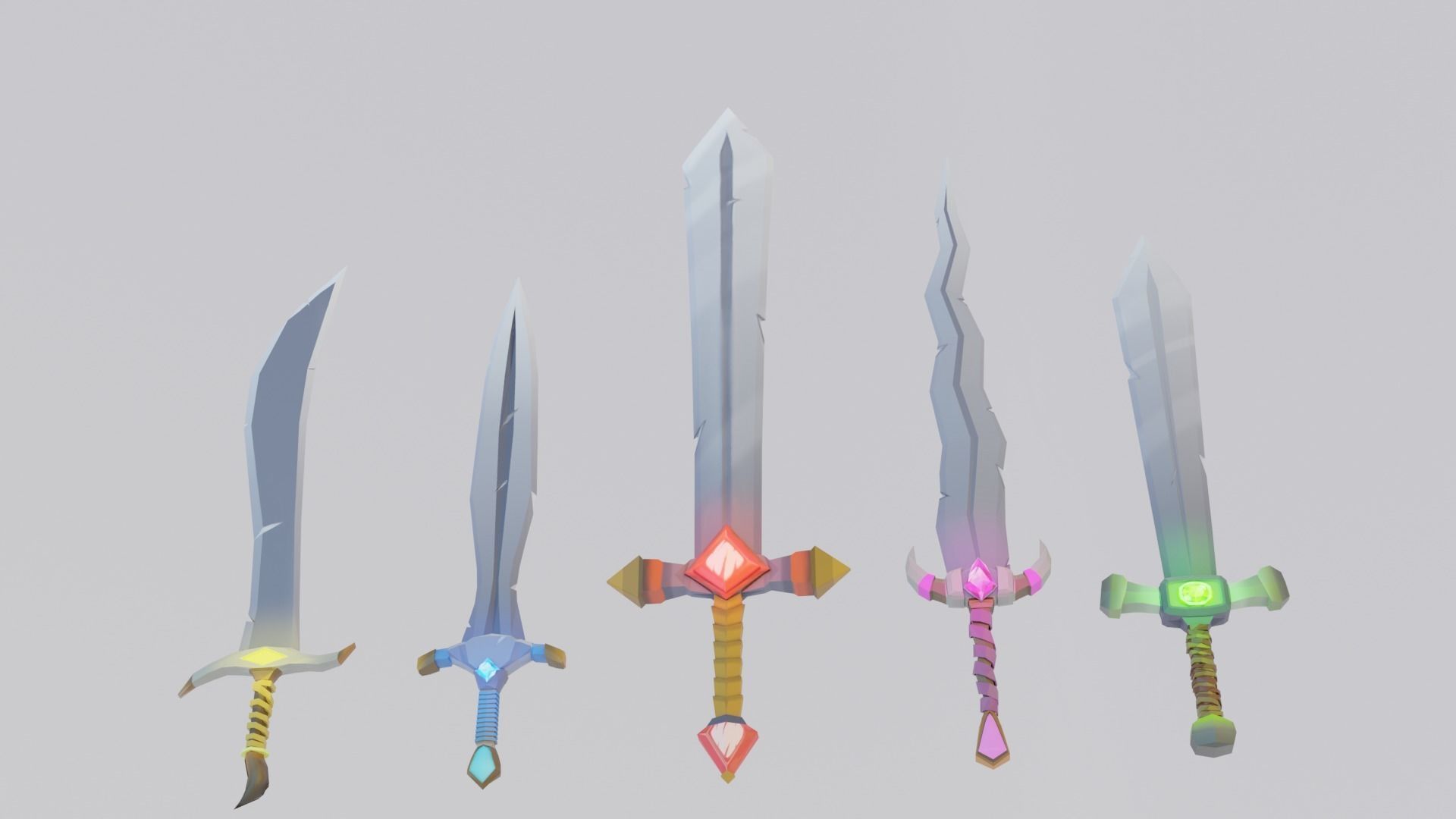 Game ready Swords mini pack Low-poly 3D model_4