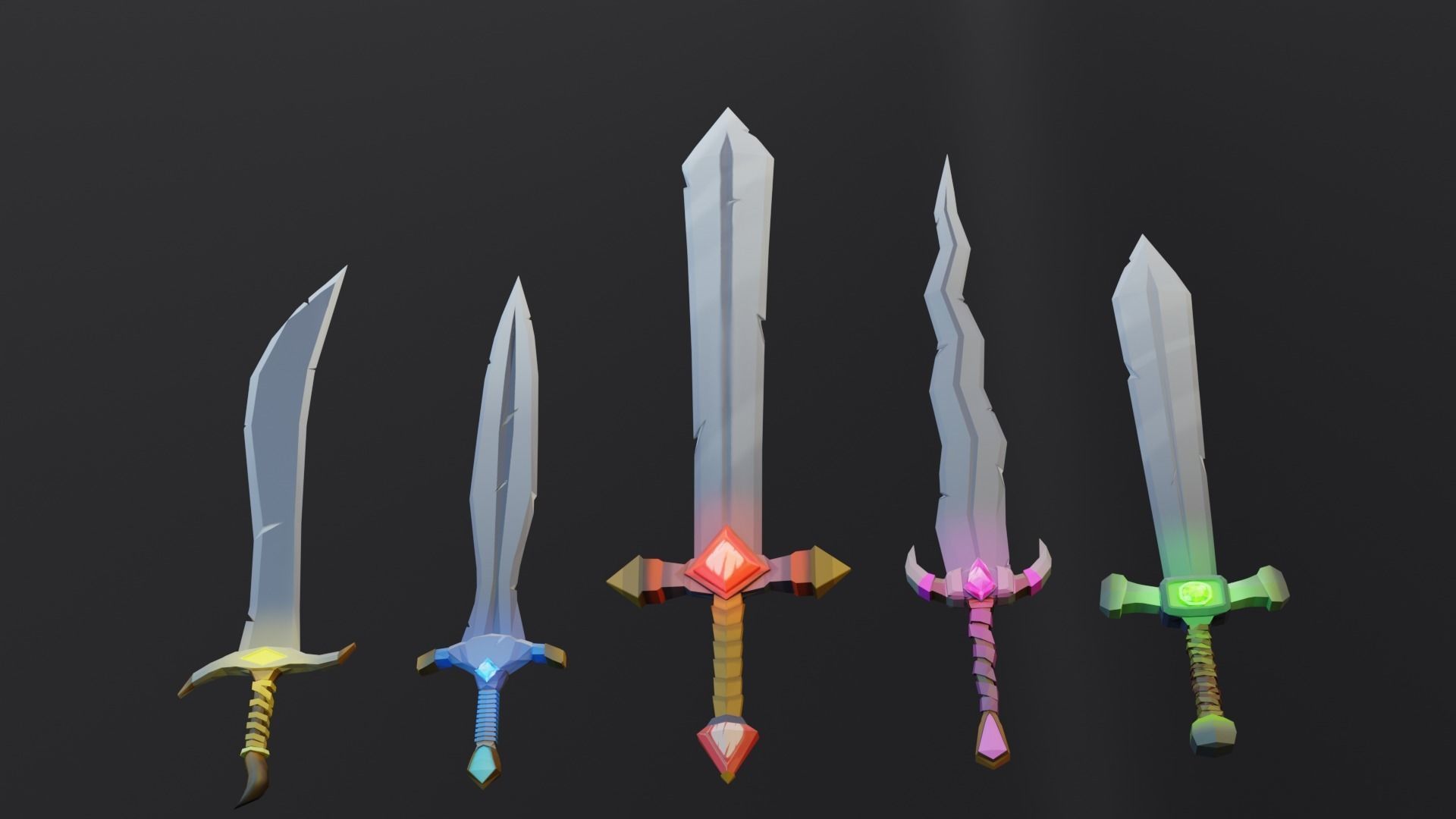 Game ready Swords mini pack Low-poly 3D model_5