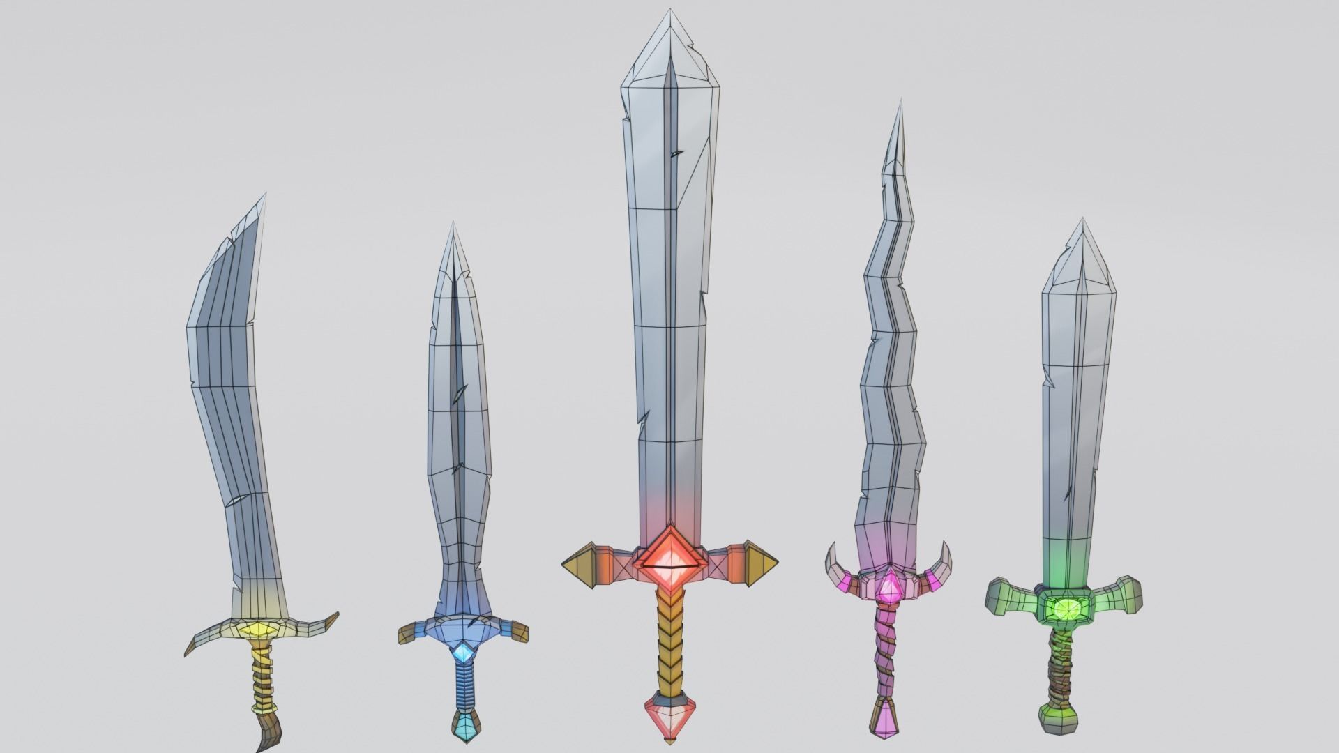Game ready Swords mini pack Low-poly 3D model_6