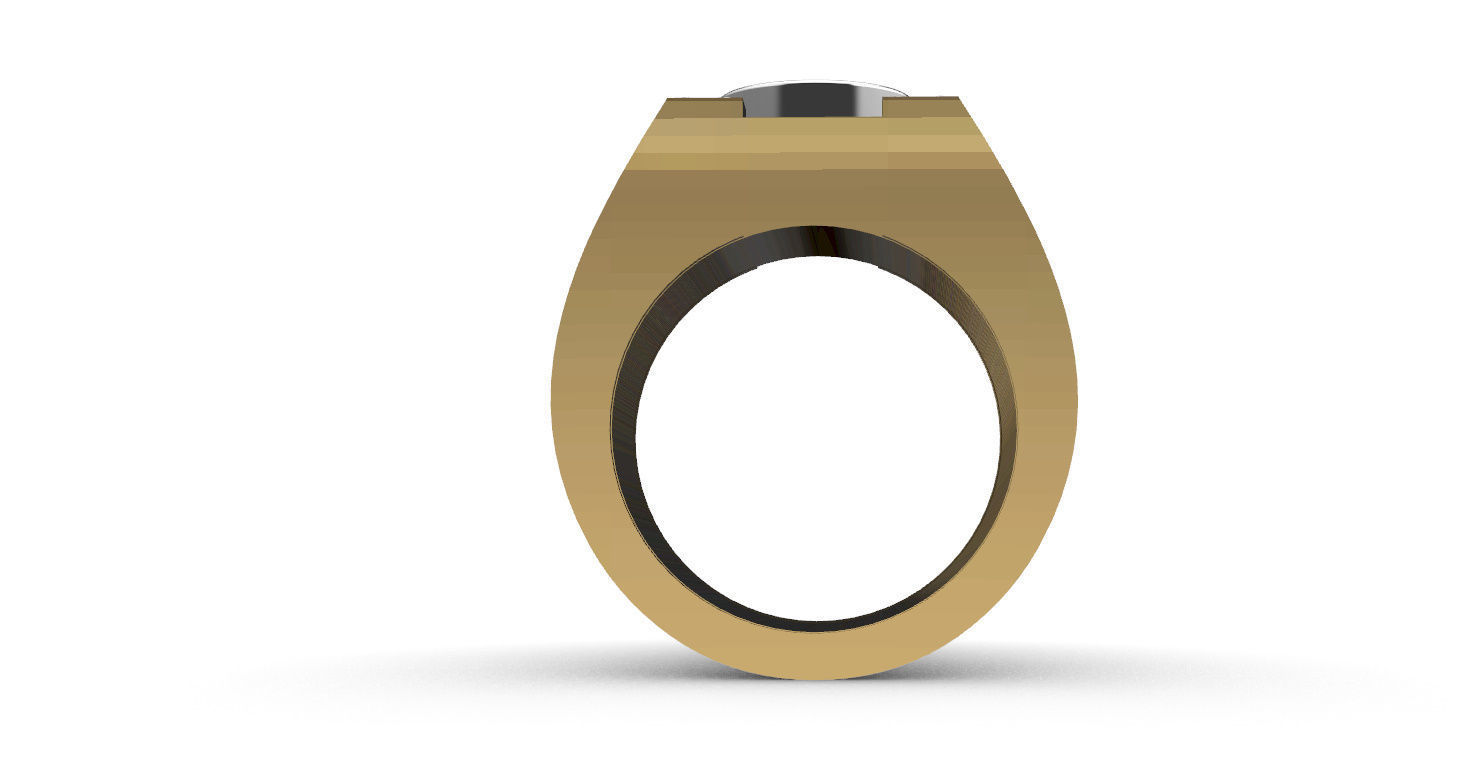 Men Ring with bog stone 3D print model_8