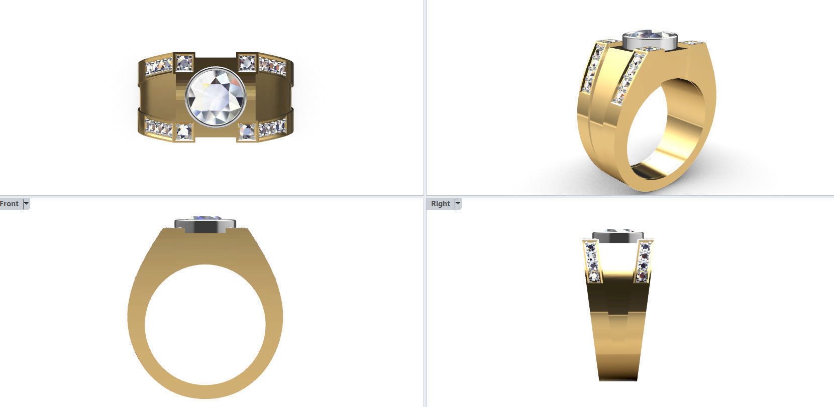 Men Ring with bog stone 3D print model_17