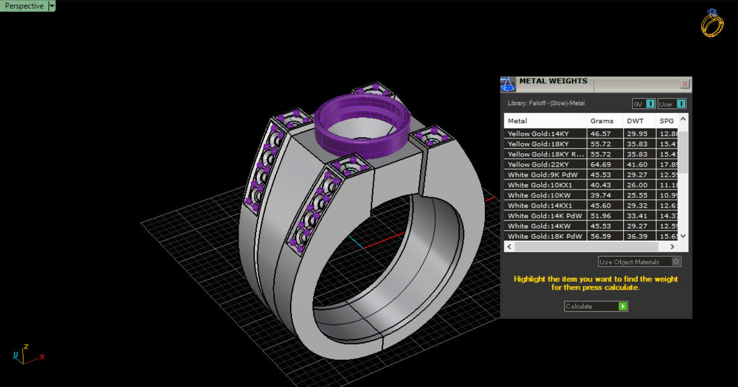 Men Ring with bog stone 3D print model_20