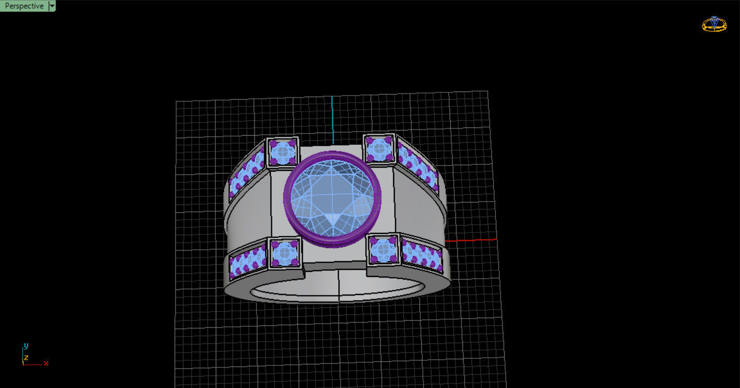 Men Ring with bog stone 3D print model_19