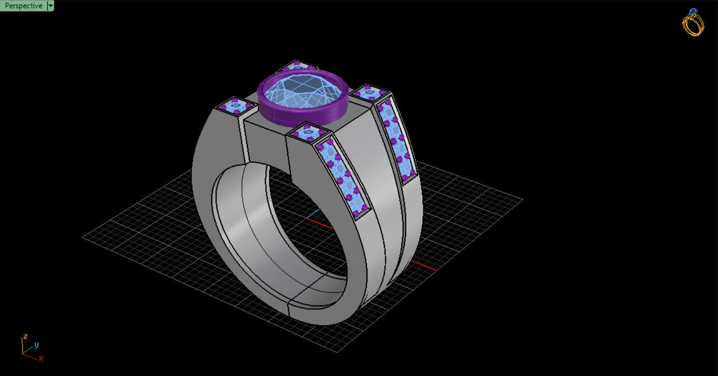 Men Ring with bog stone 3D print model_18