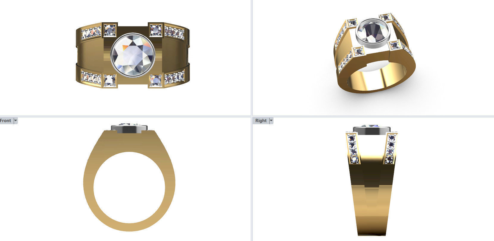 Men Ring with bog stone 3D print model_14