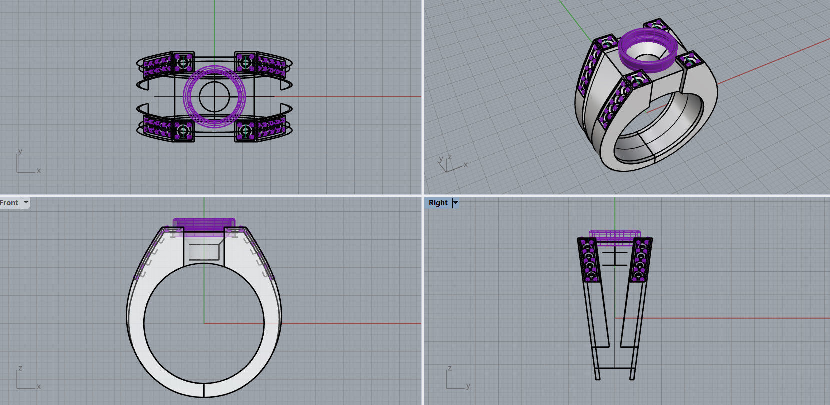 Men Ring with bog stone 3D print model_16