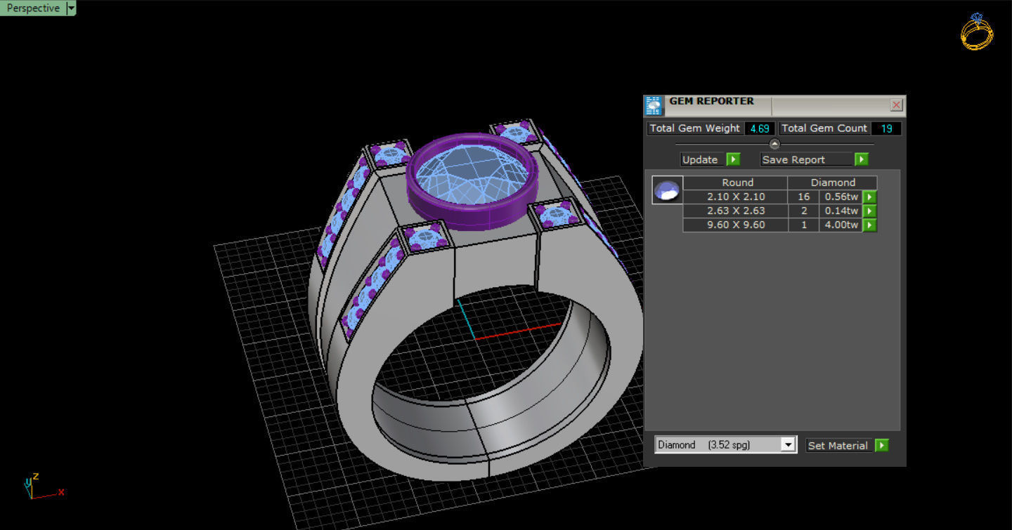 Men Ring with bog stone 3D print model_21