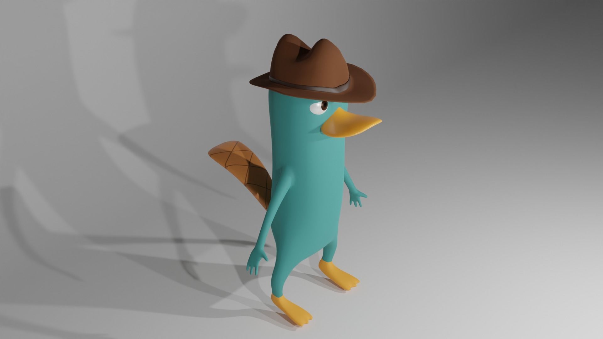 Perry The Platypus Low-poly 3D model_3