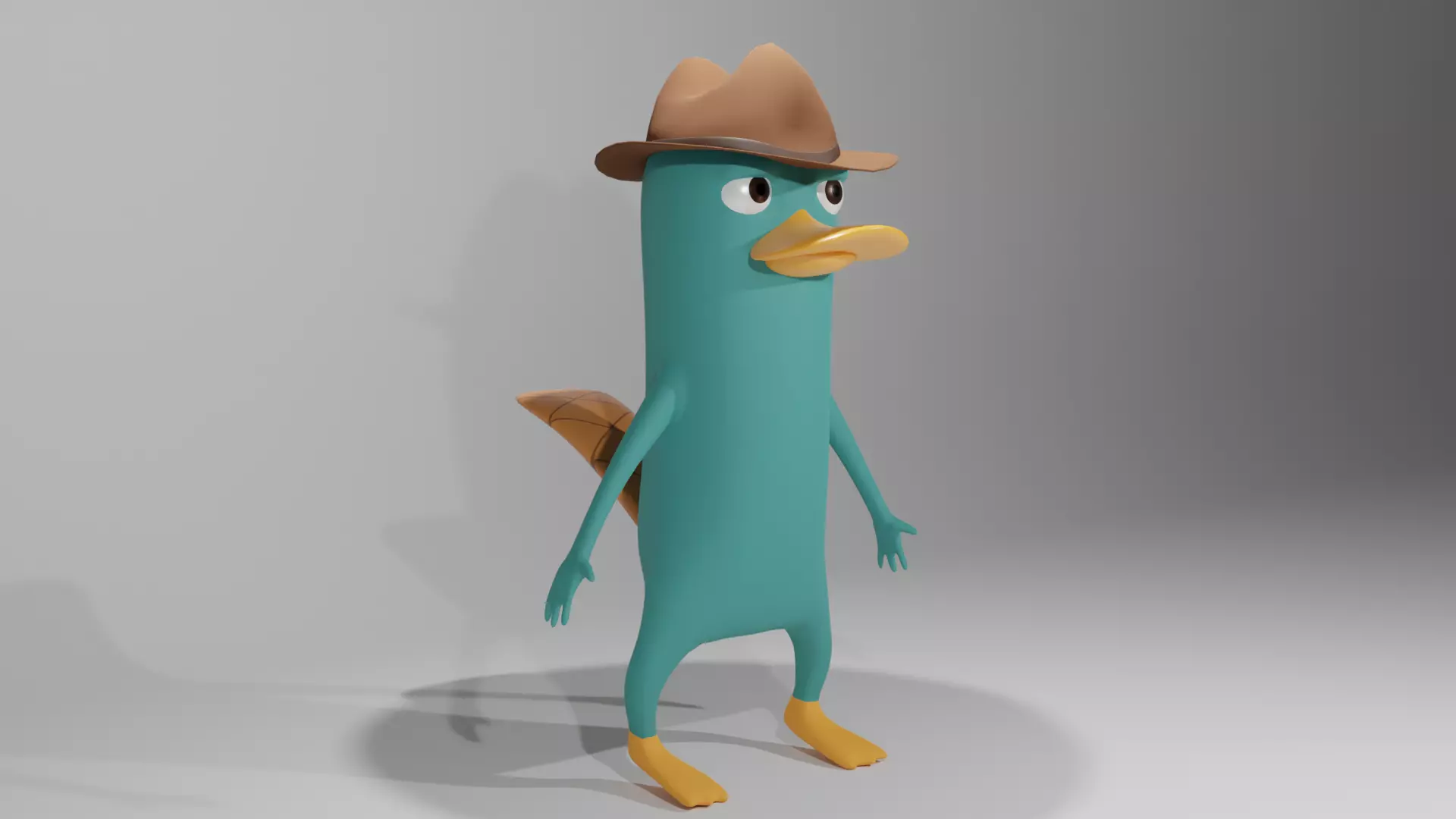 Perry The Platypus Low-poly 3D model_0