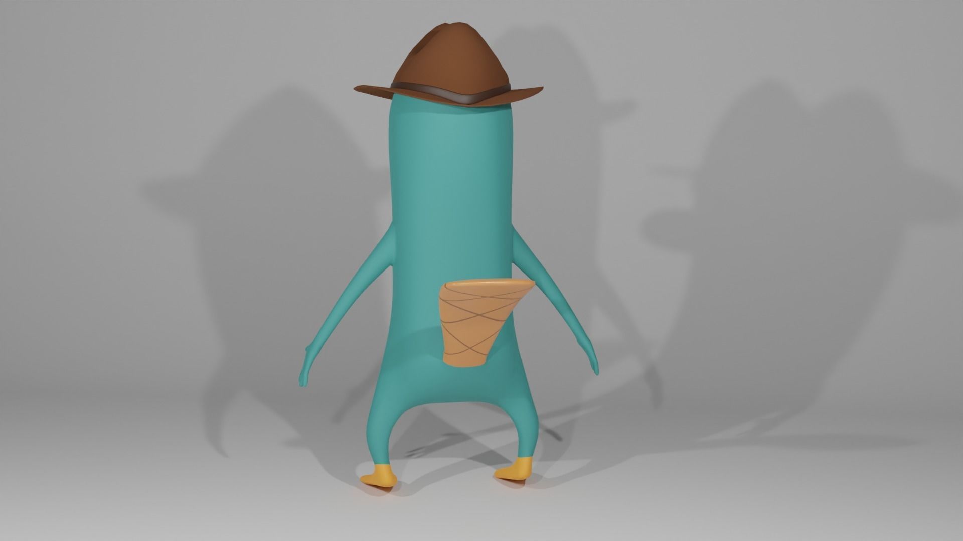 Perry The Platypus Low-poly 3D model_6