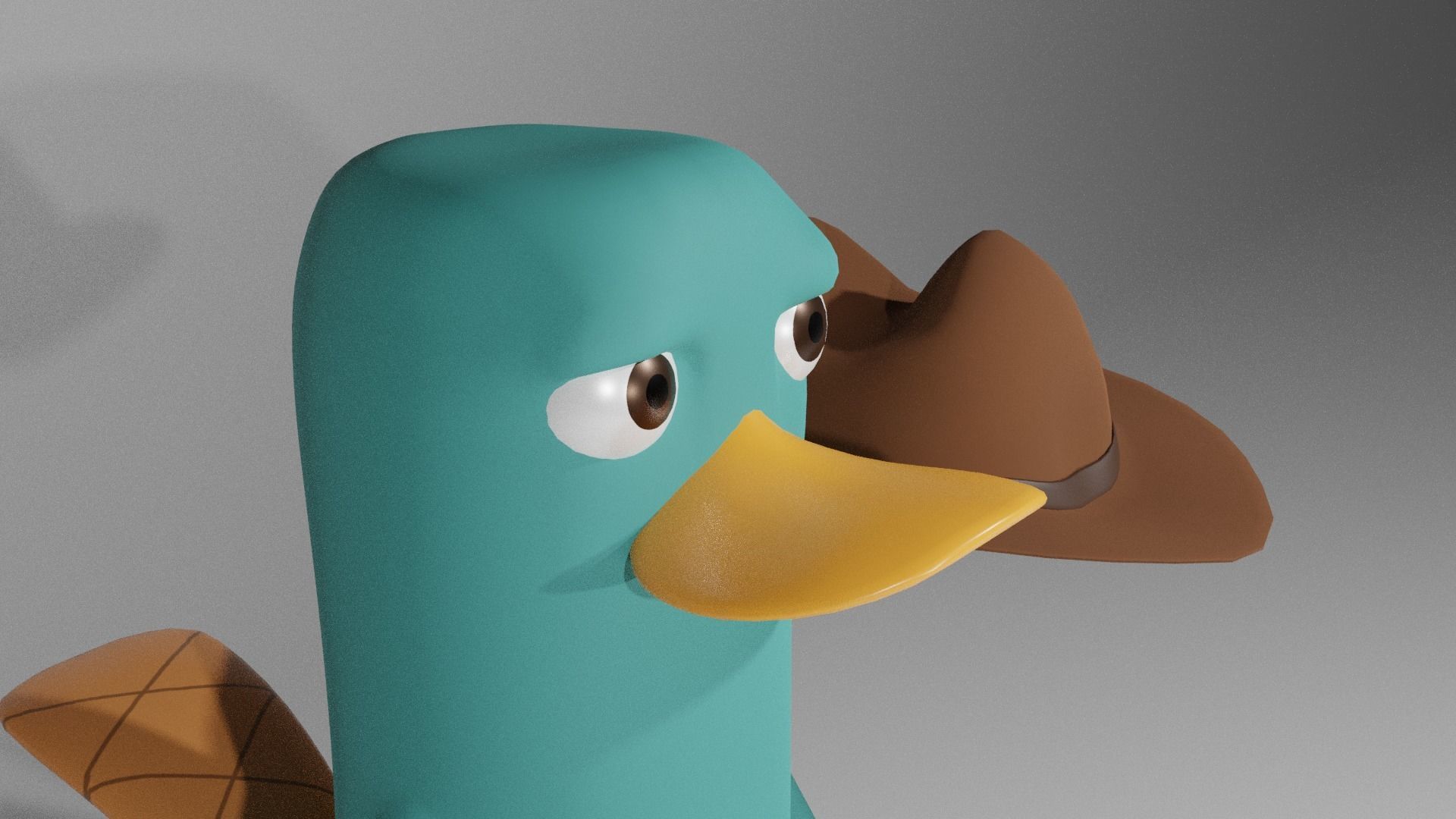 Perry The Platypus Low-poly 3D model_8