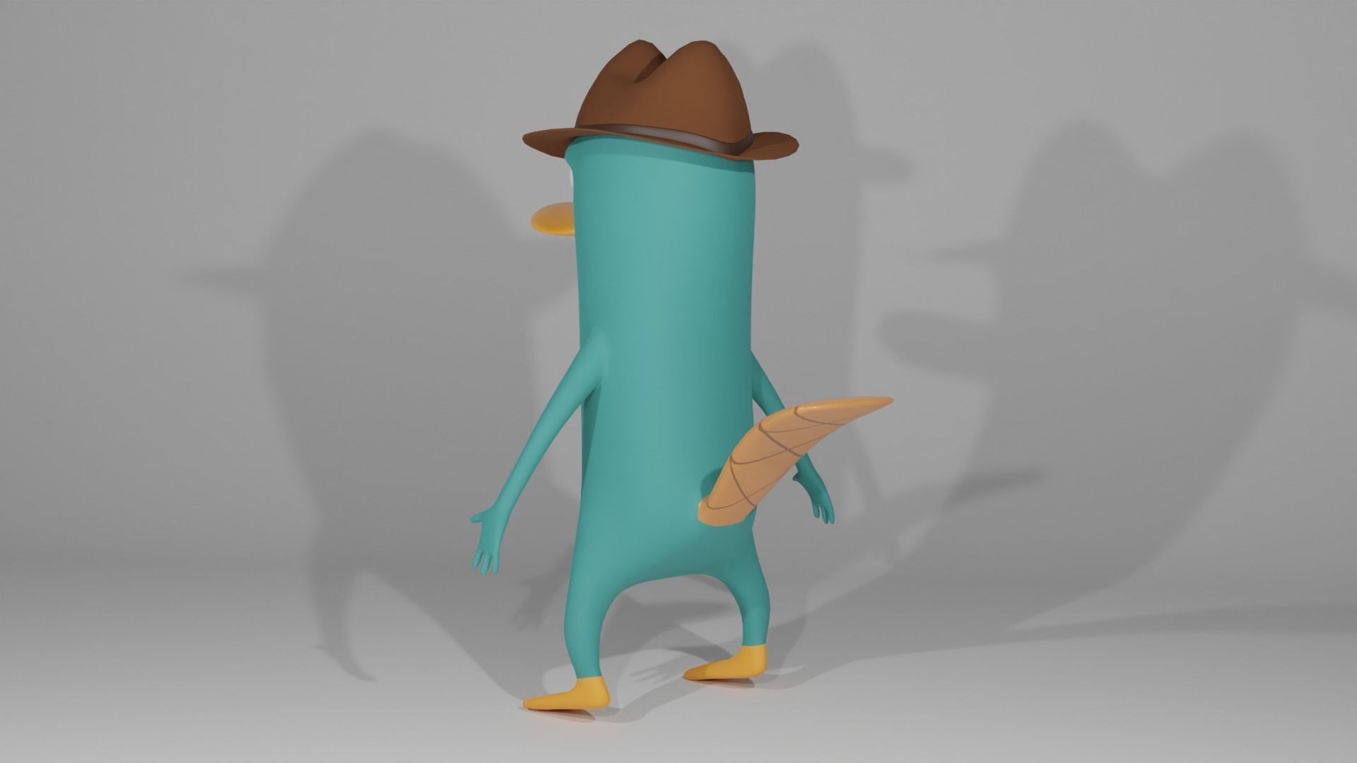 Perry The Platypus Low-poly 3D model_7