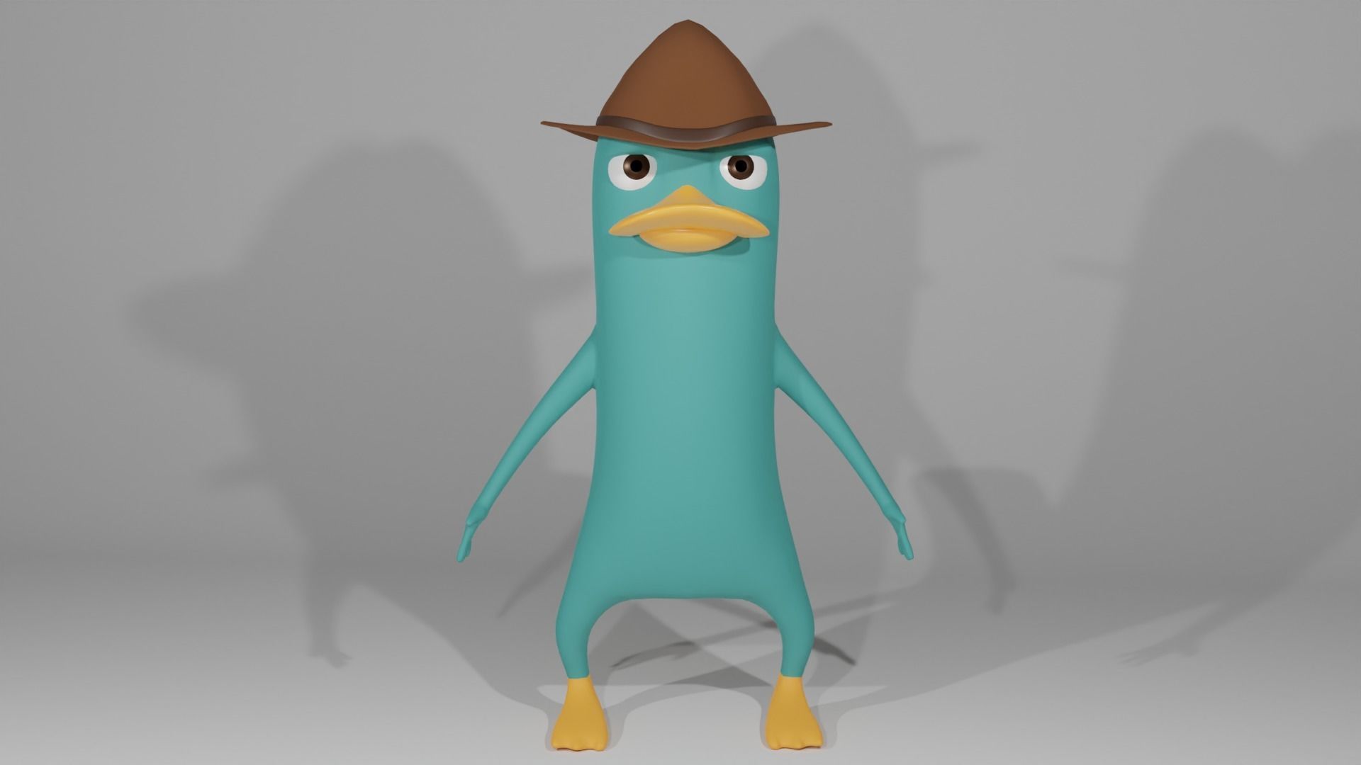 Perry The Platypus Low-poly 3D model_1