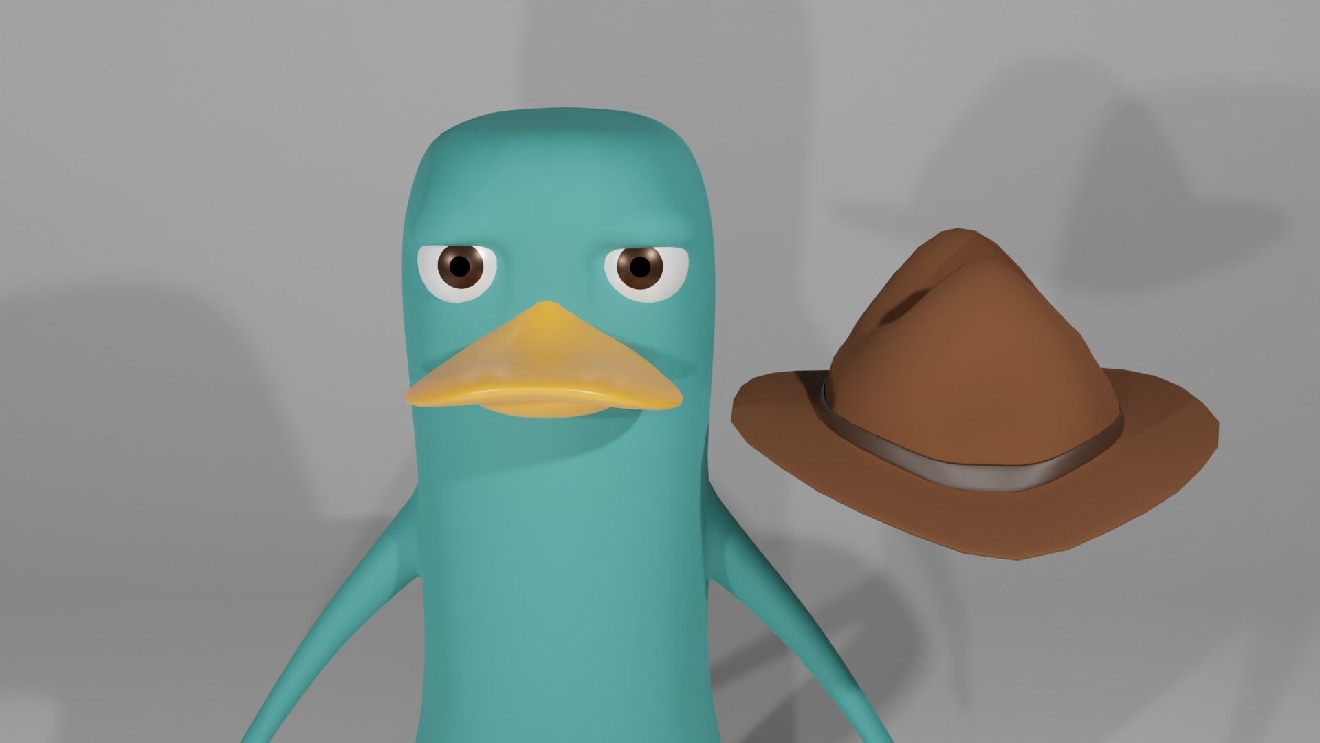 Perry The Platypus Low-poly 3D model_9