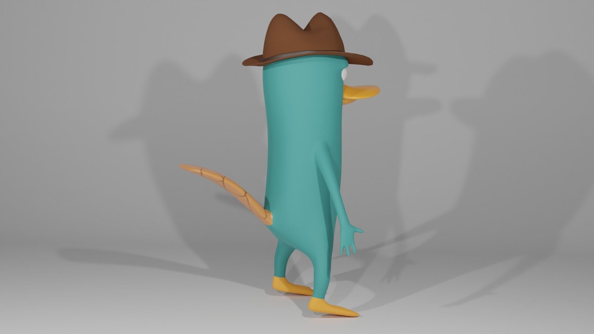 Perry The Platypus Low-poly 3D model_5