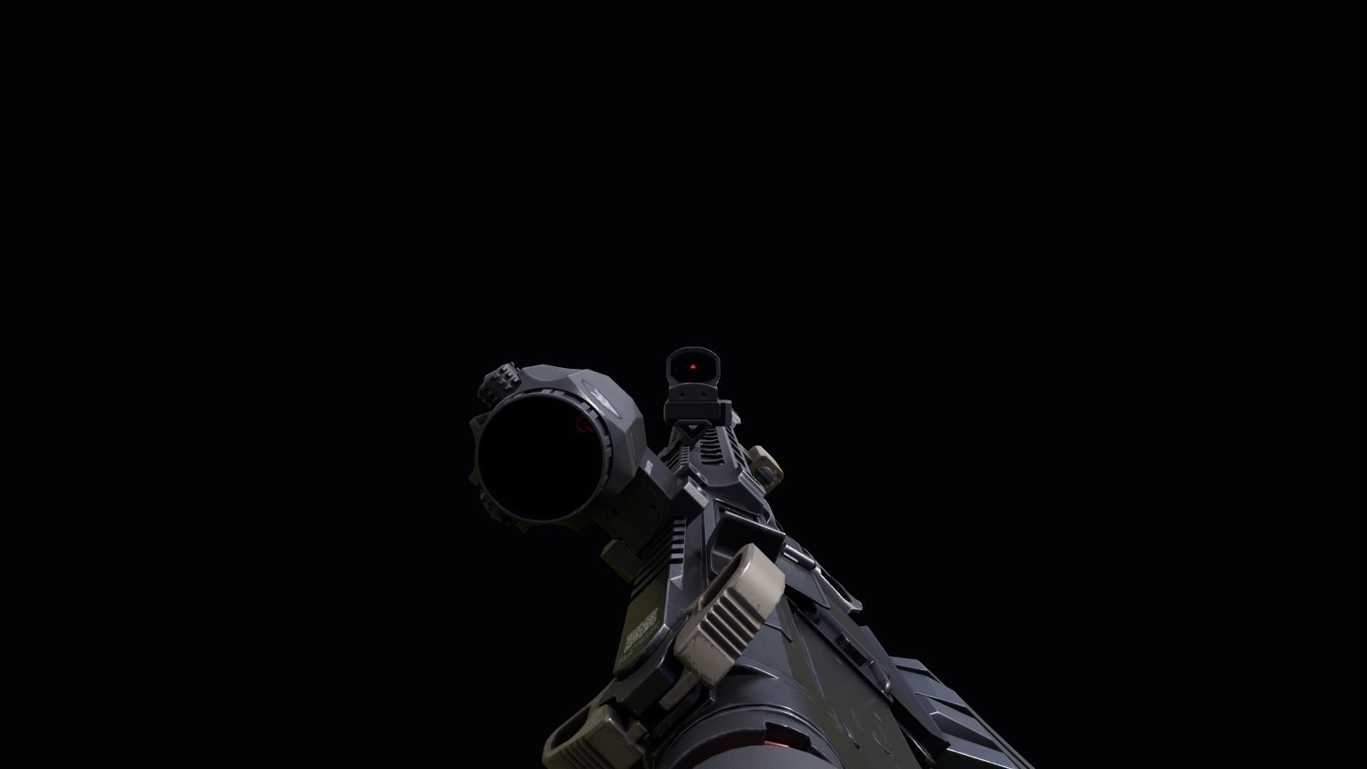 Custom Colt M4A1 assault rifle Low-poly 3D model_22