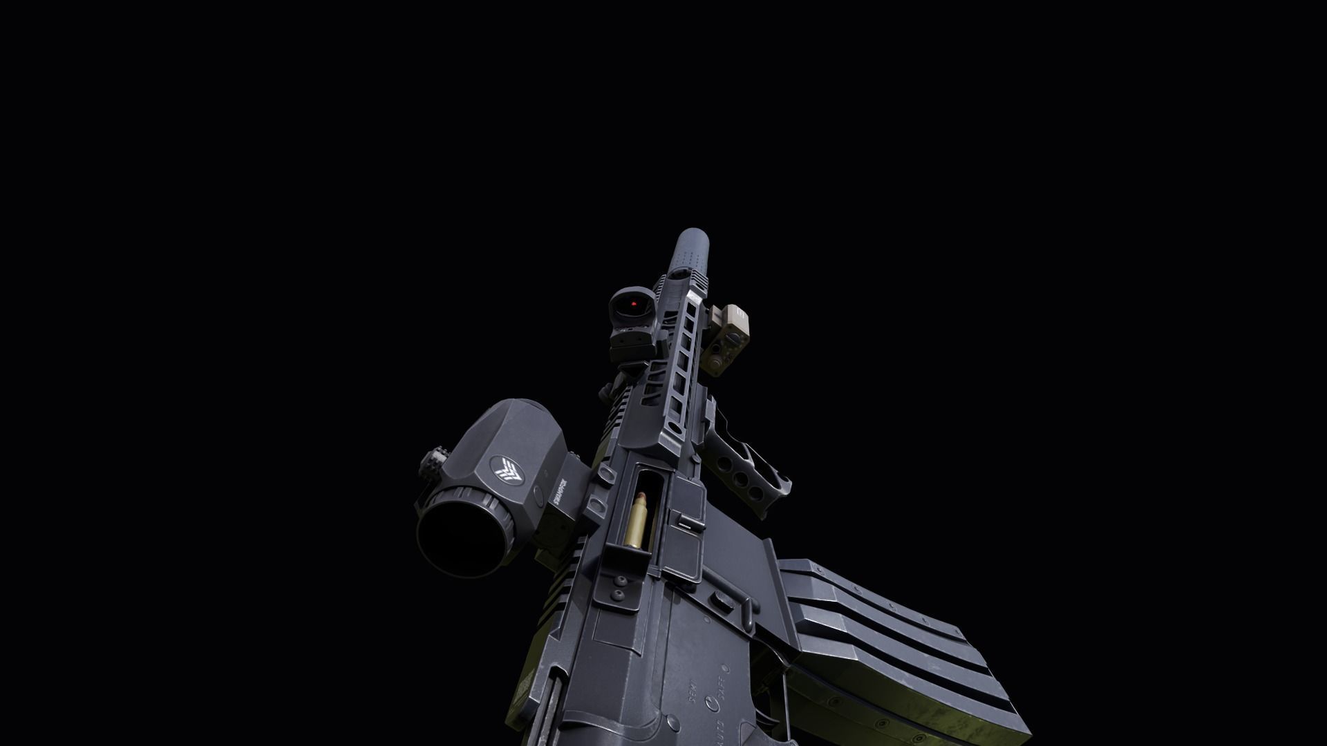 Custom Colt M4A1 assault rifle Low-poly 3D model_24