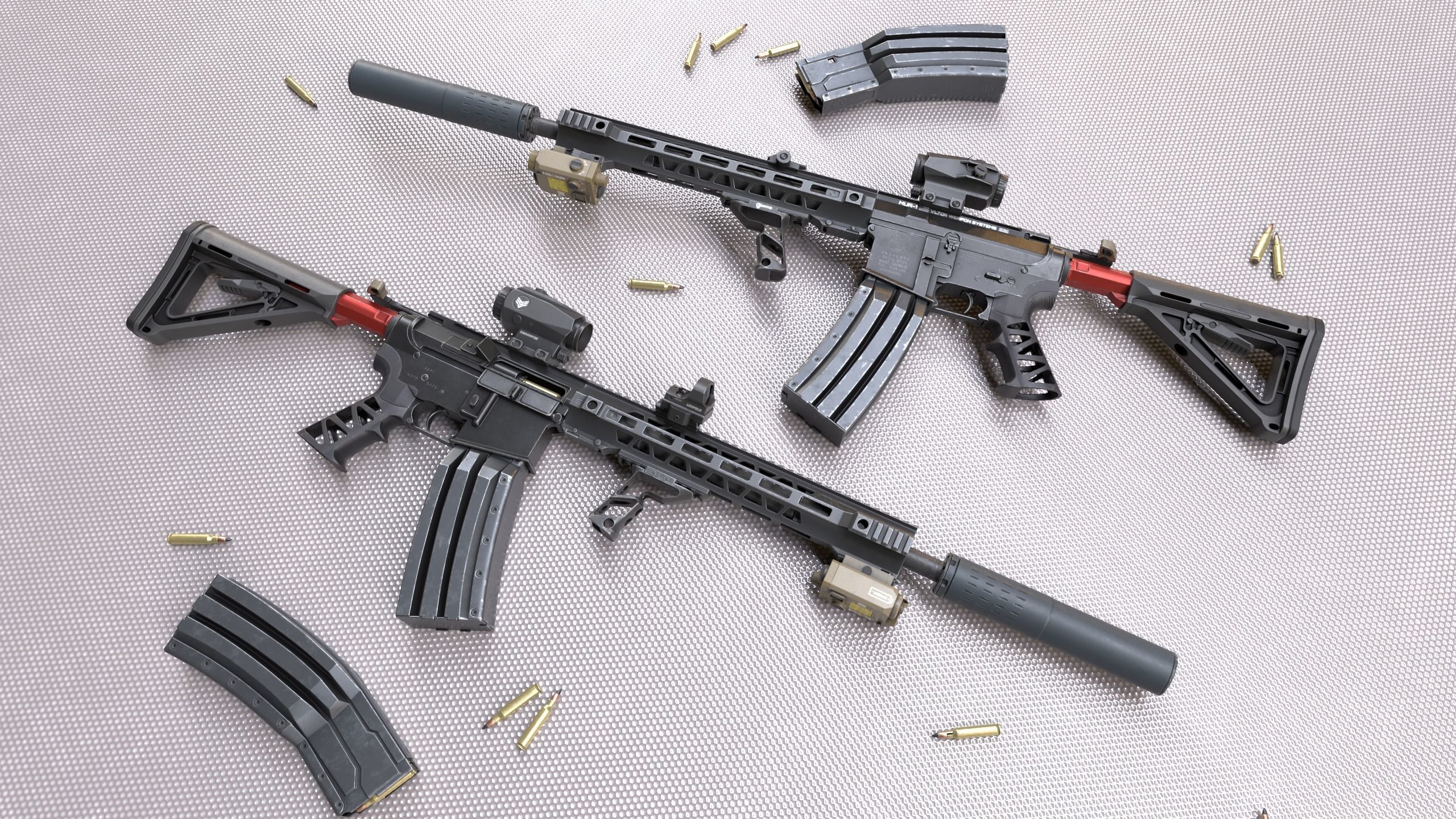 Custom Colt M4A1 assault rifle Low-poly 3D model_3