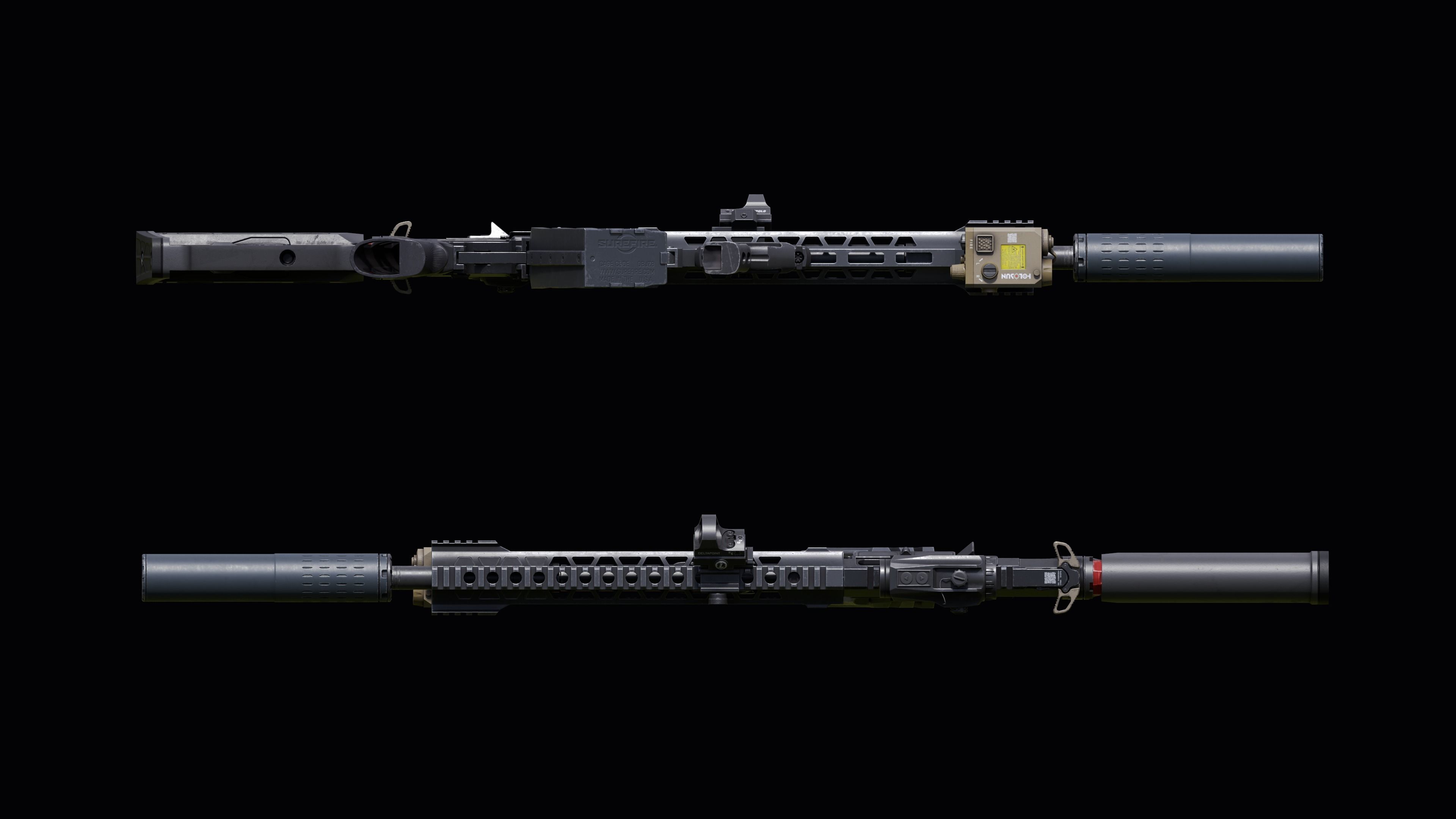 Custom Colt M4A1 assault rifle Low-poly 3D model_33
