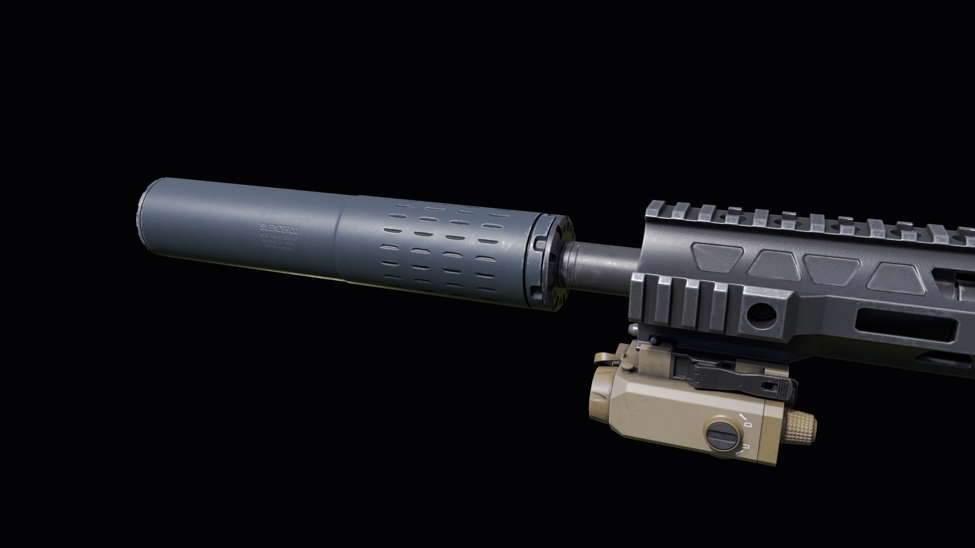 Custom Colt M4A1 assault rifle Low-poly 3D model_18