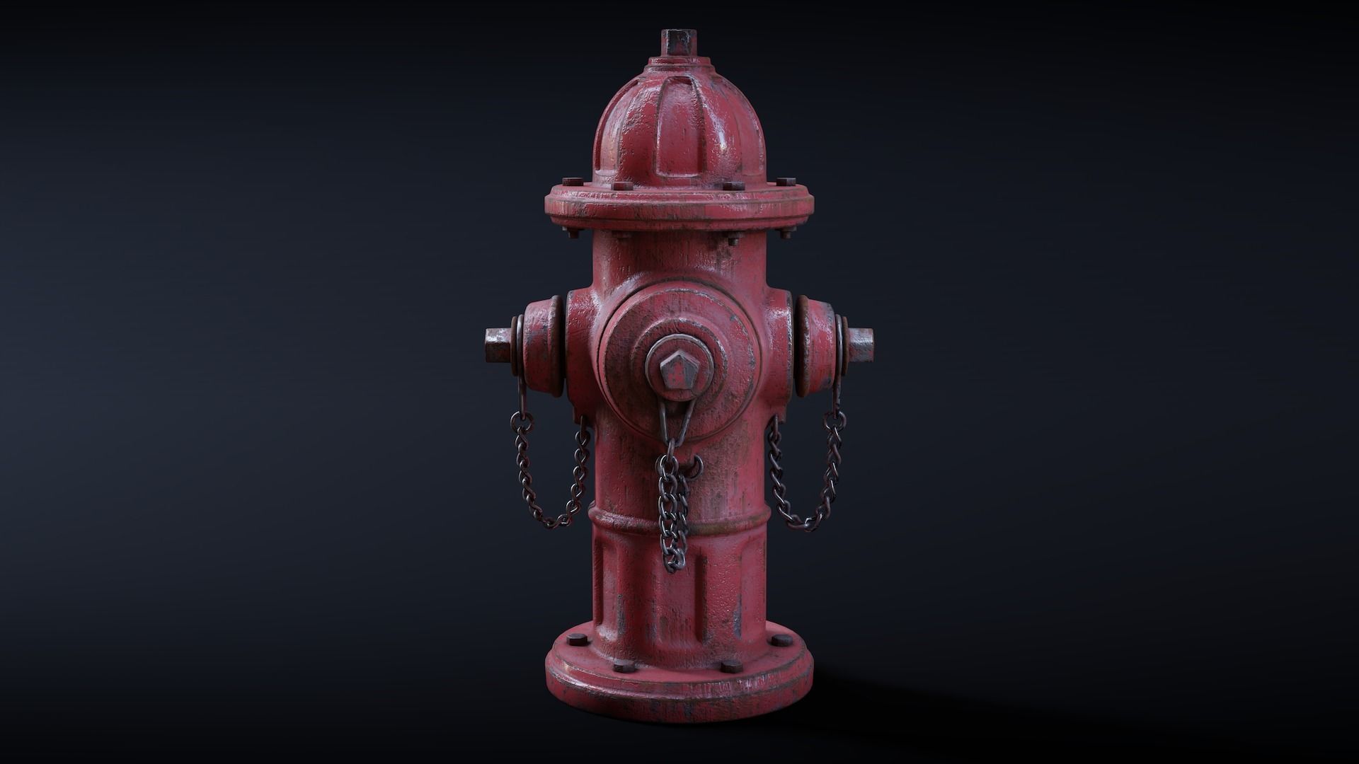 Fire Hydrant Low-poly 3D model_8