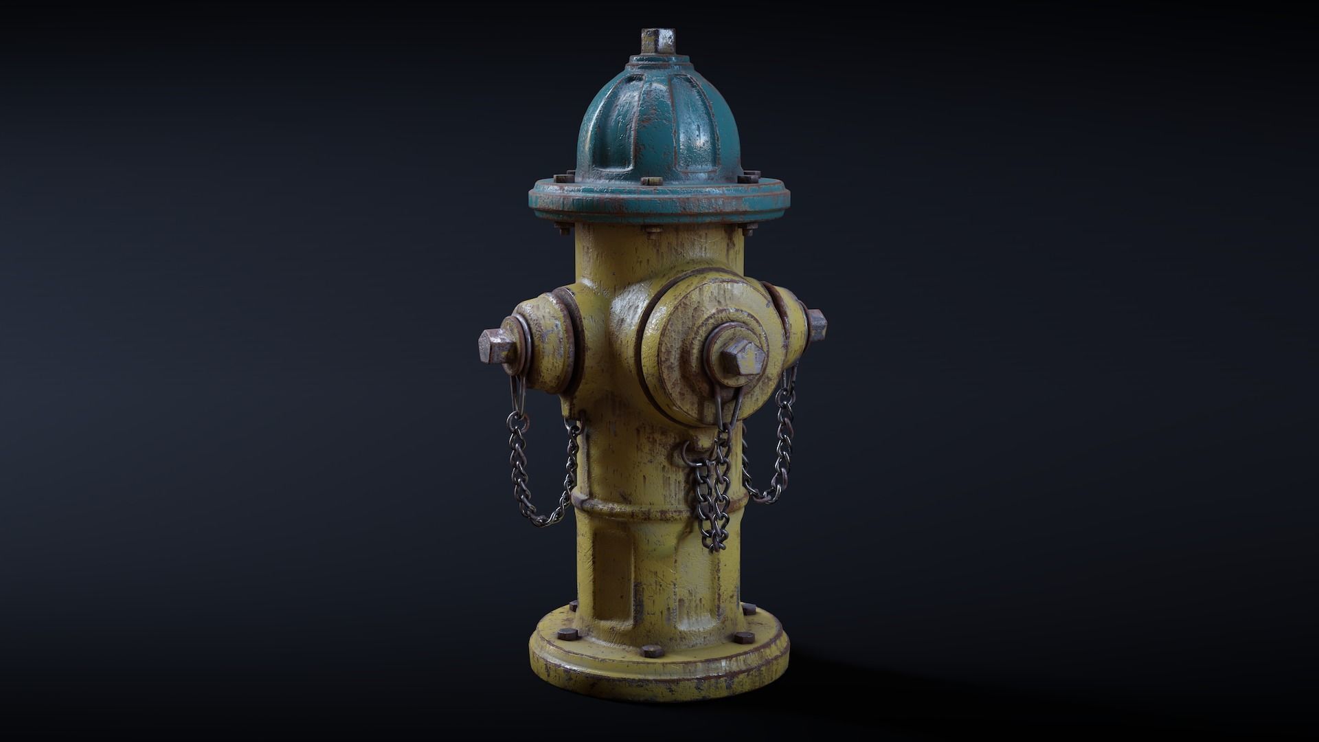 Fire Hydrant Low-poly 3D model_5