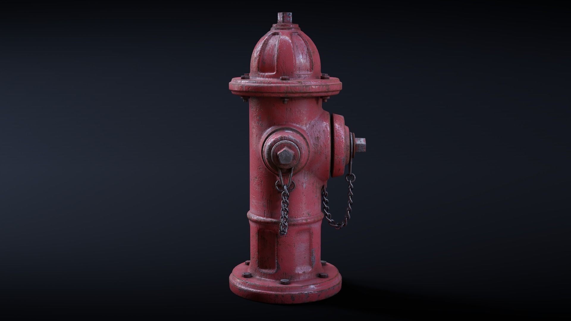 Fire Hydrant Low-poly 3D model_7