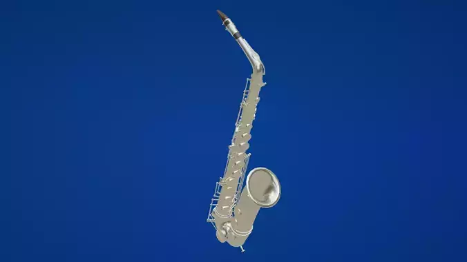 Saxophone silver Low-poly 3D model