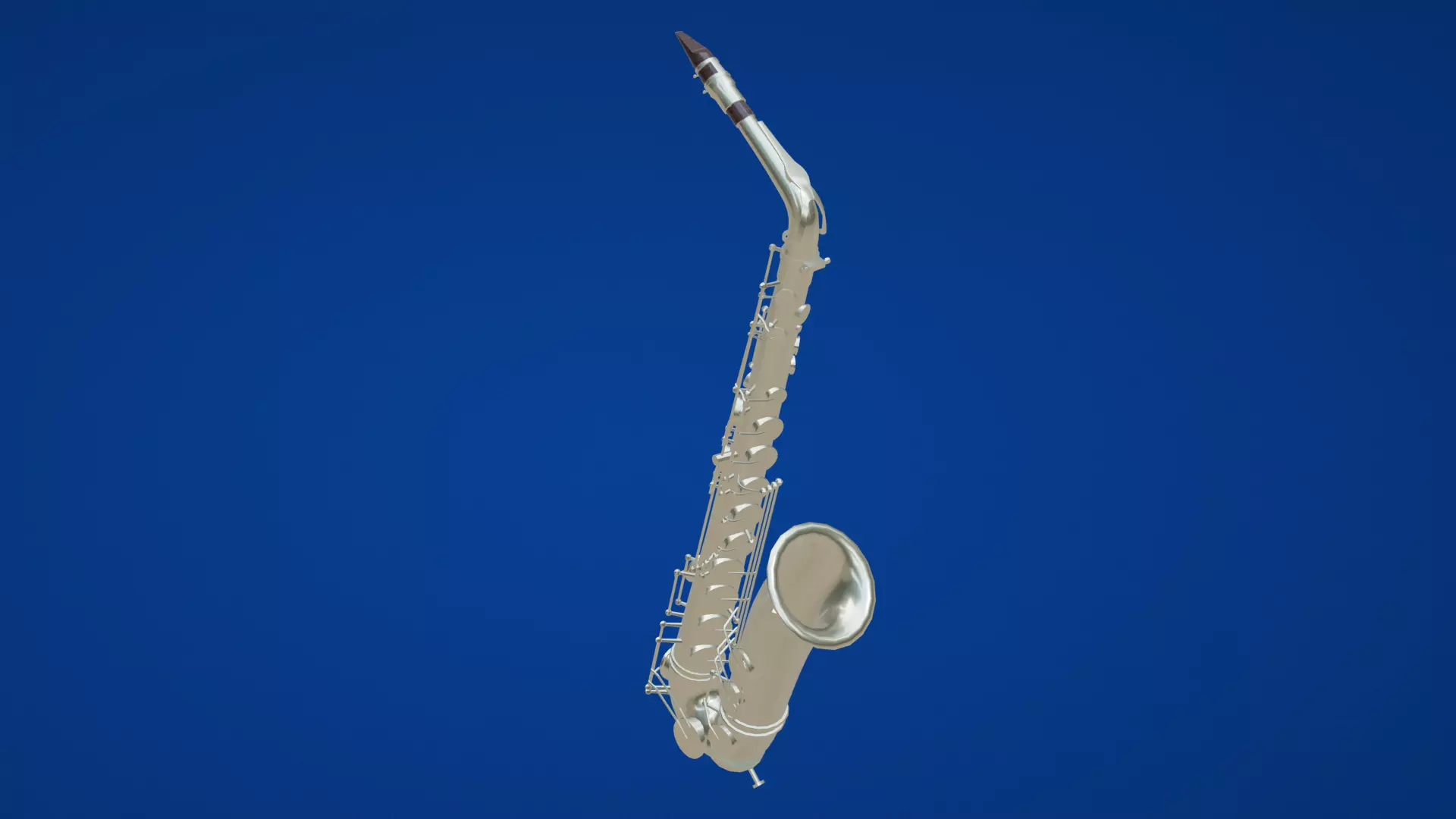 Saxophone silver Low-poly 3D model