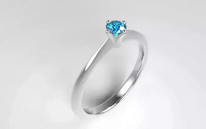 0 15 carat solitaire ring 3D print model