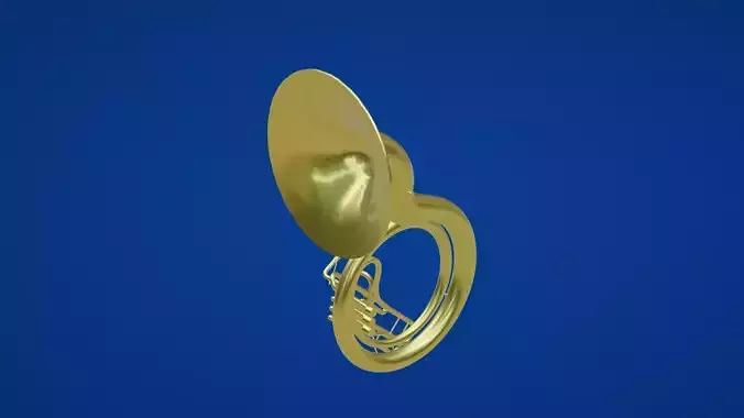 Sousaphone french horn Low-poly 3D model