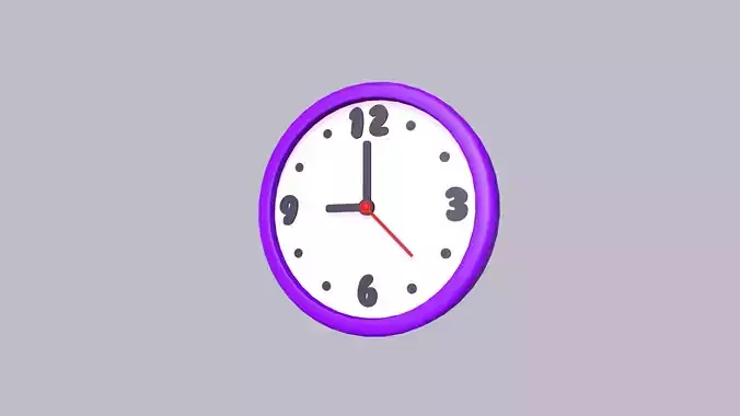 Cartoon Clock  Low-poly 3D model