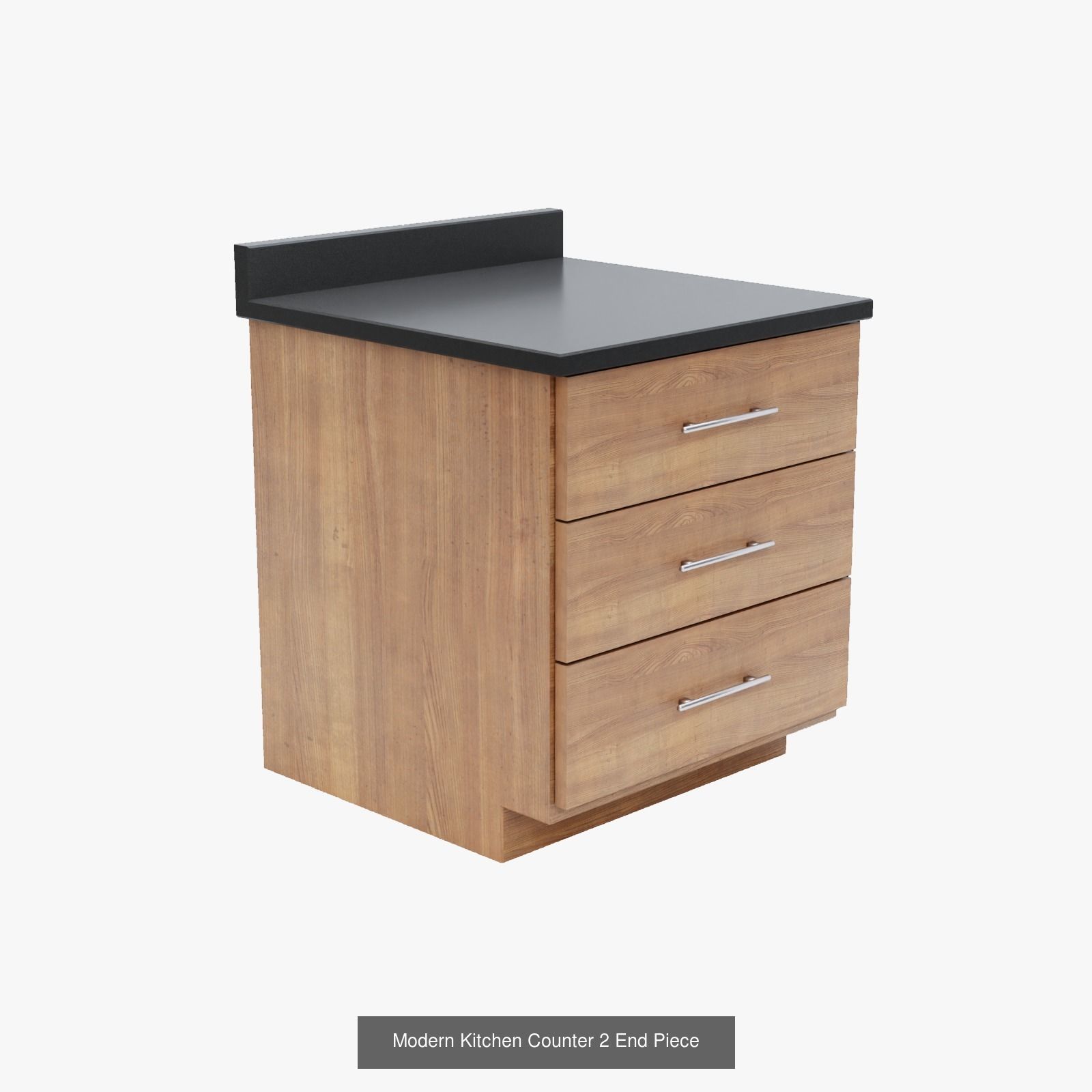 Modern Kitchen Counter 2 with End Piece 3D Model Collection_3