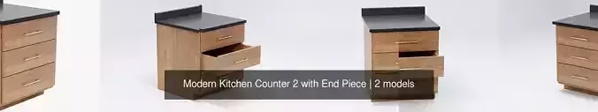 Modern Kitchen Counter 2 with End Piece