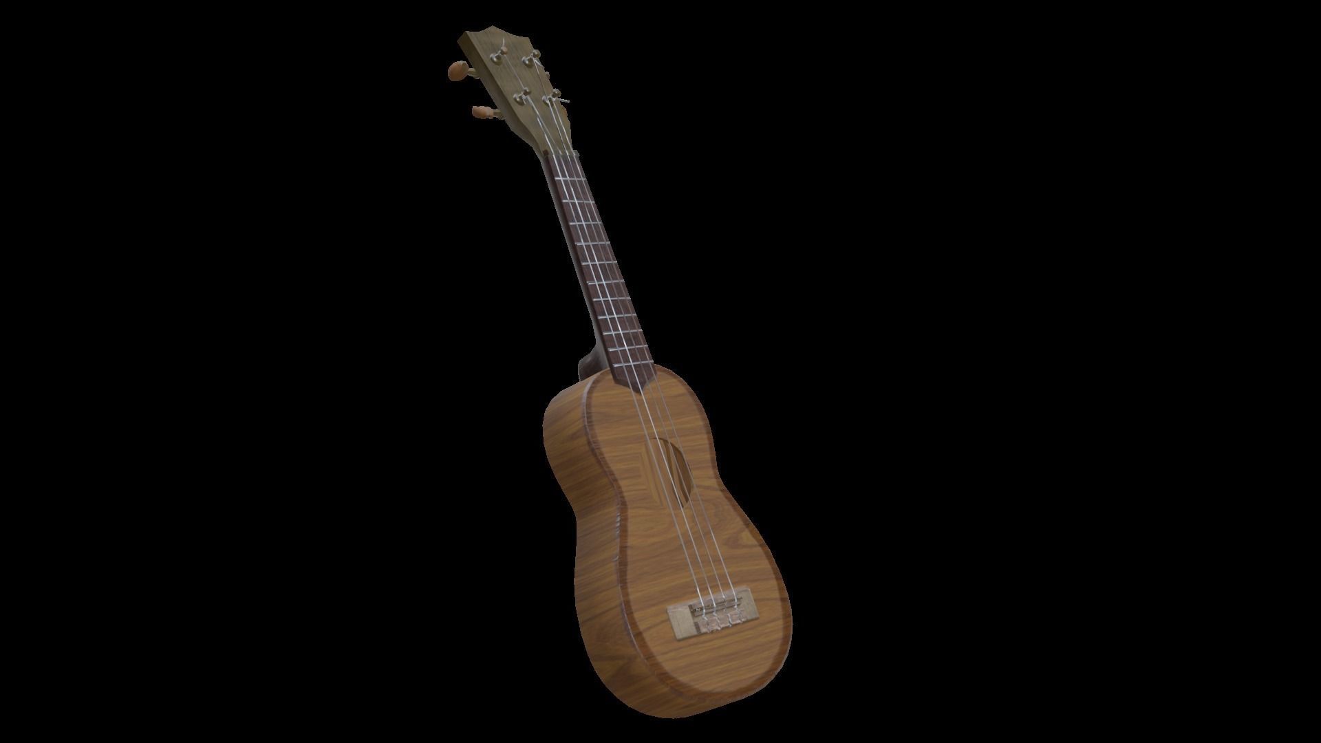 Ukelele Uke Low-poly 3D model_5