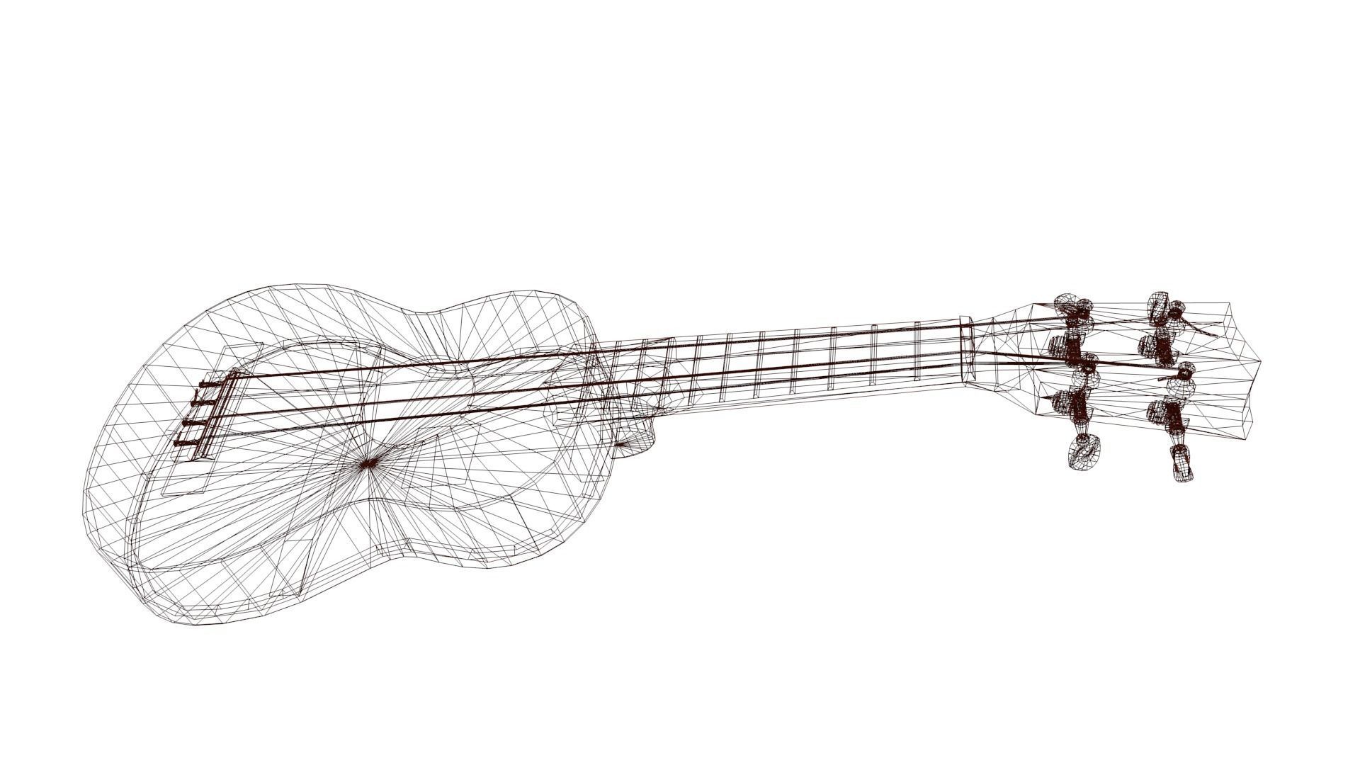 Ukelele Uke Low-poly 3D model_41