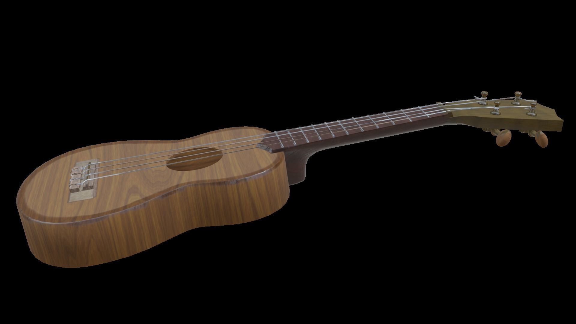 Ukelele Uke Low-poly 3D model_25
