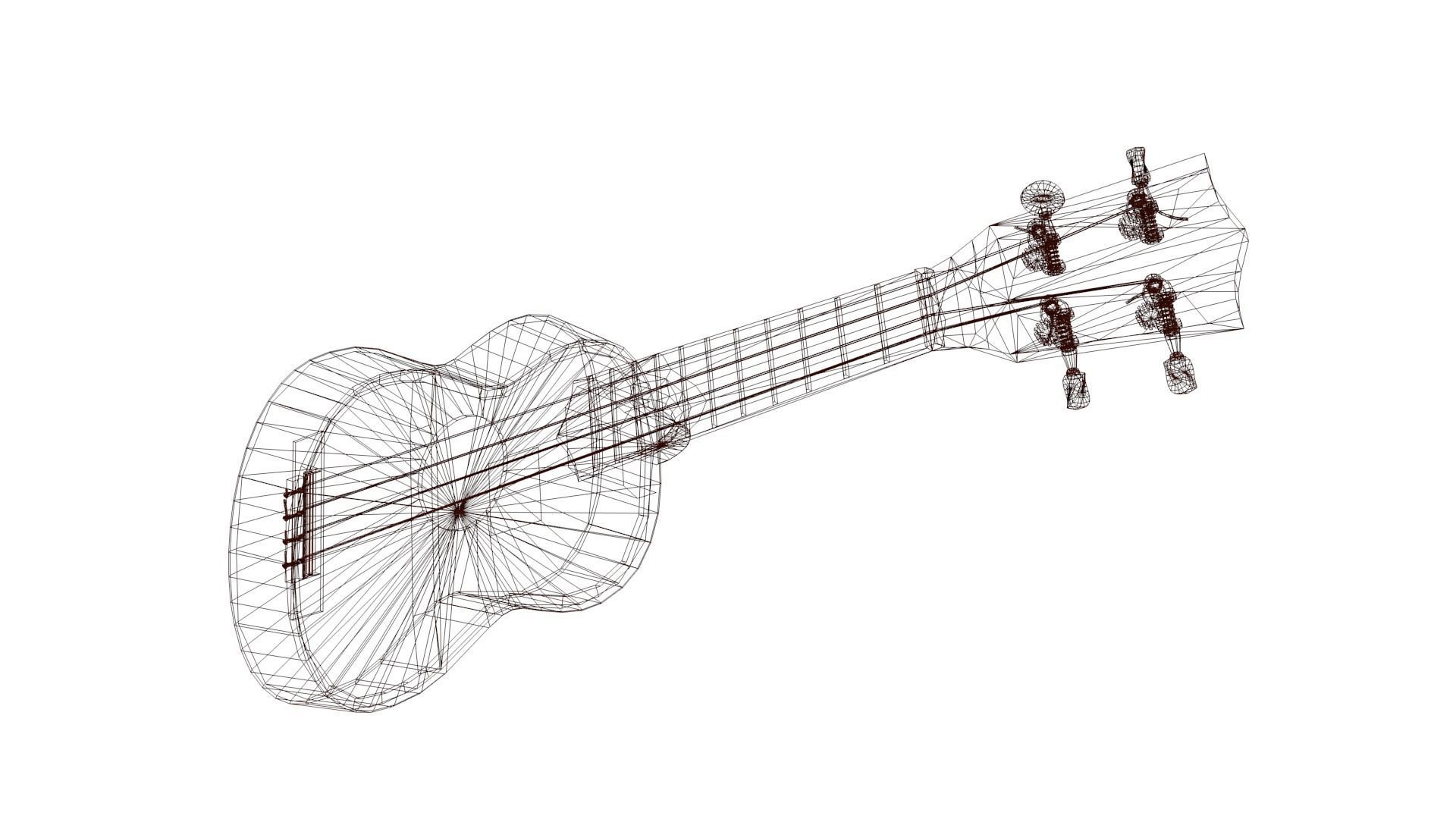 Ukelele Uke Low-poly 3D model_42