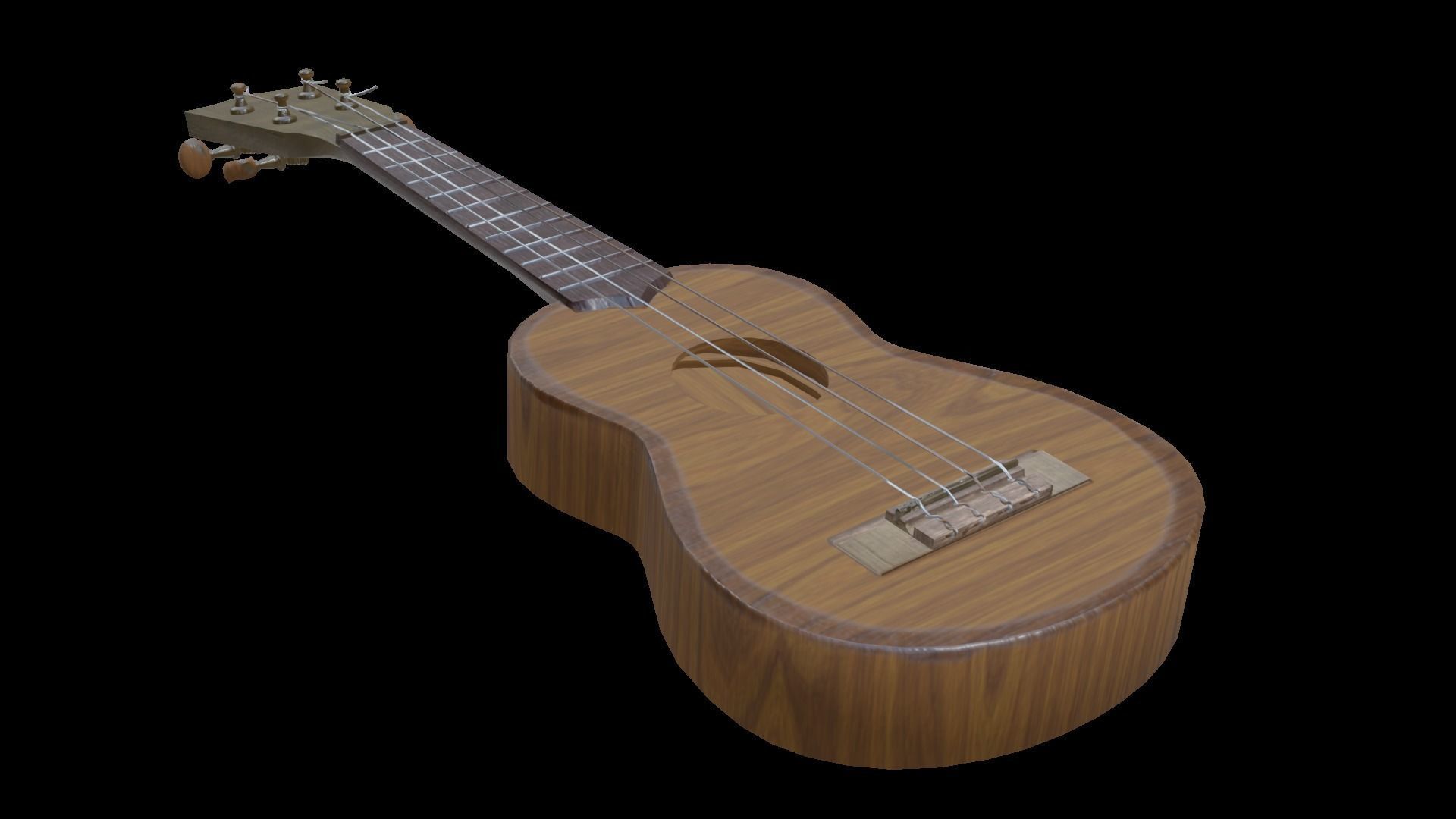 Ukelele Uke Low-poly 3D model_13