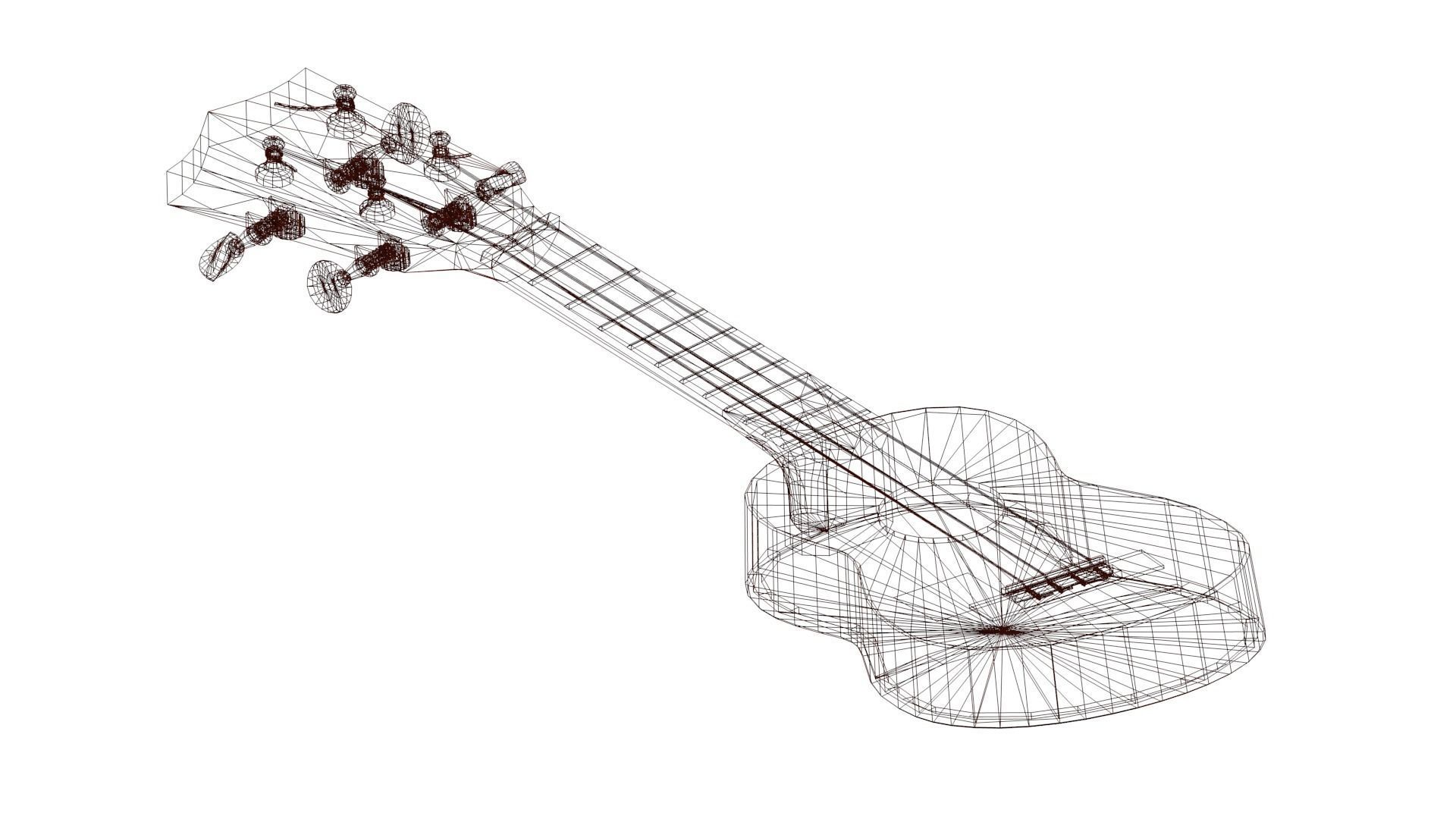 Ukelele Uke Low-poly 3D model_50