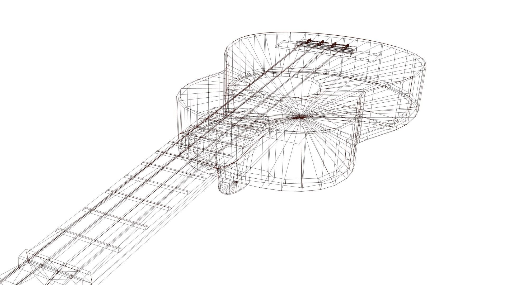 Ukelele Uke Low-poly 3D model_55