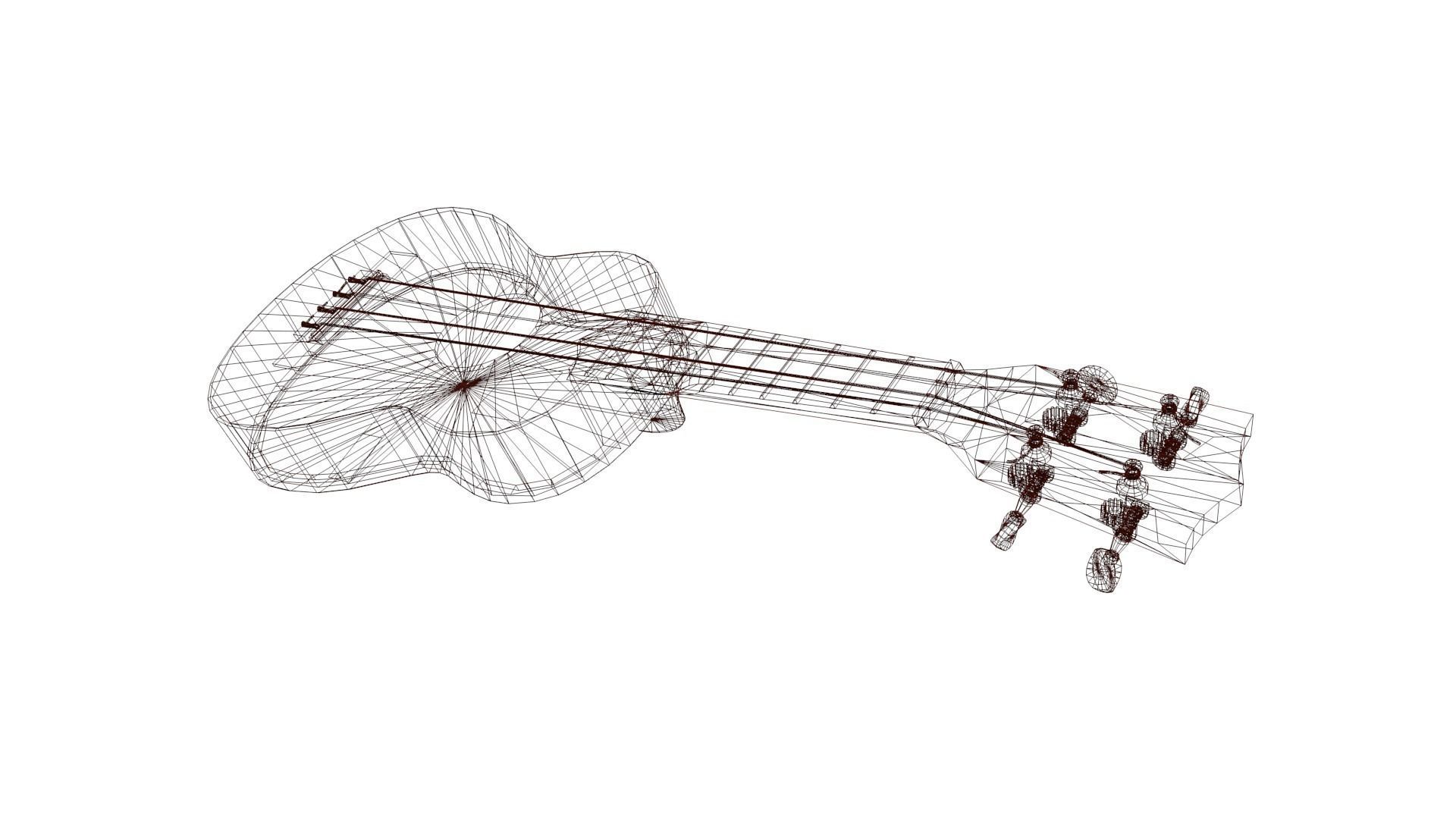 Ukelele Uke Low-poly 3D model_40