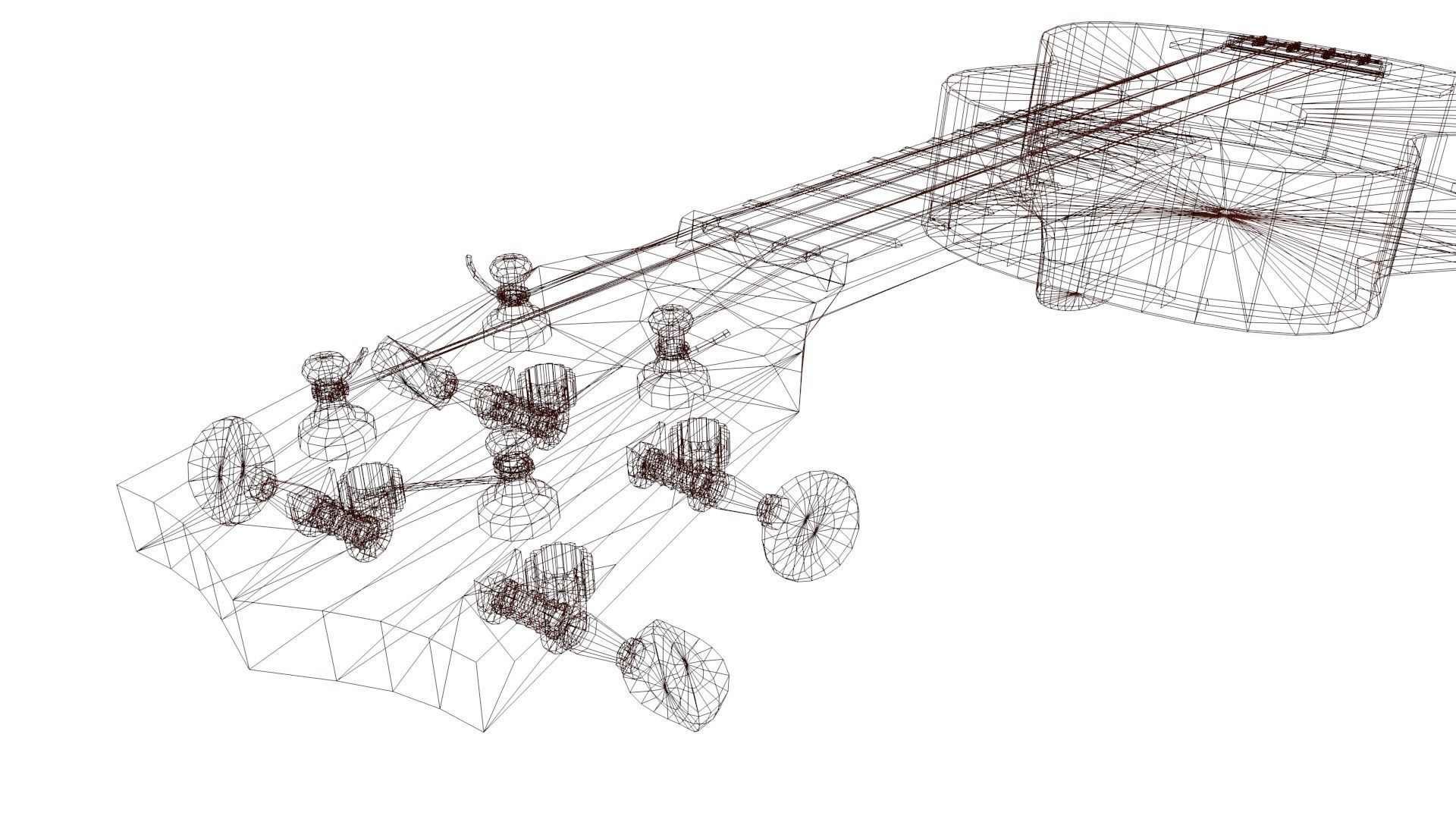 Ukelele Uke Low-poly 3D model_56