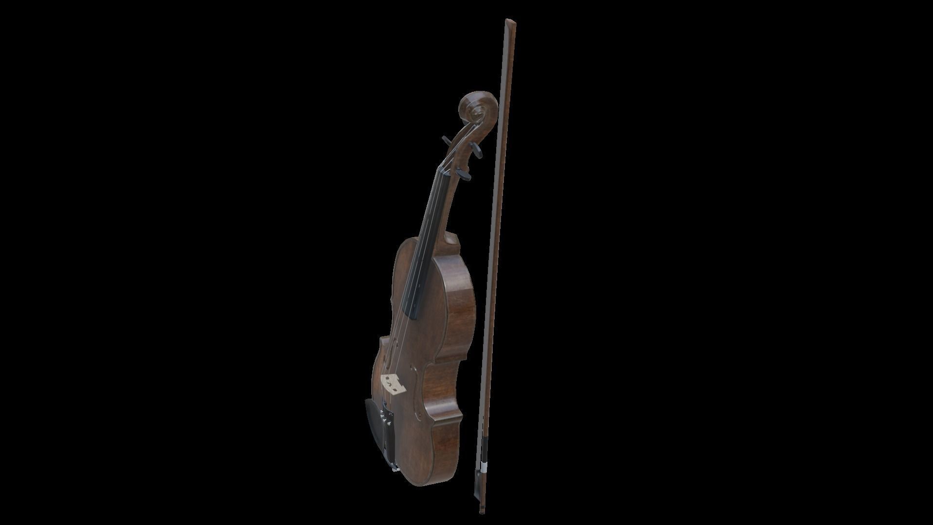Viola violin Low-poly 3D model_22